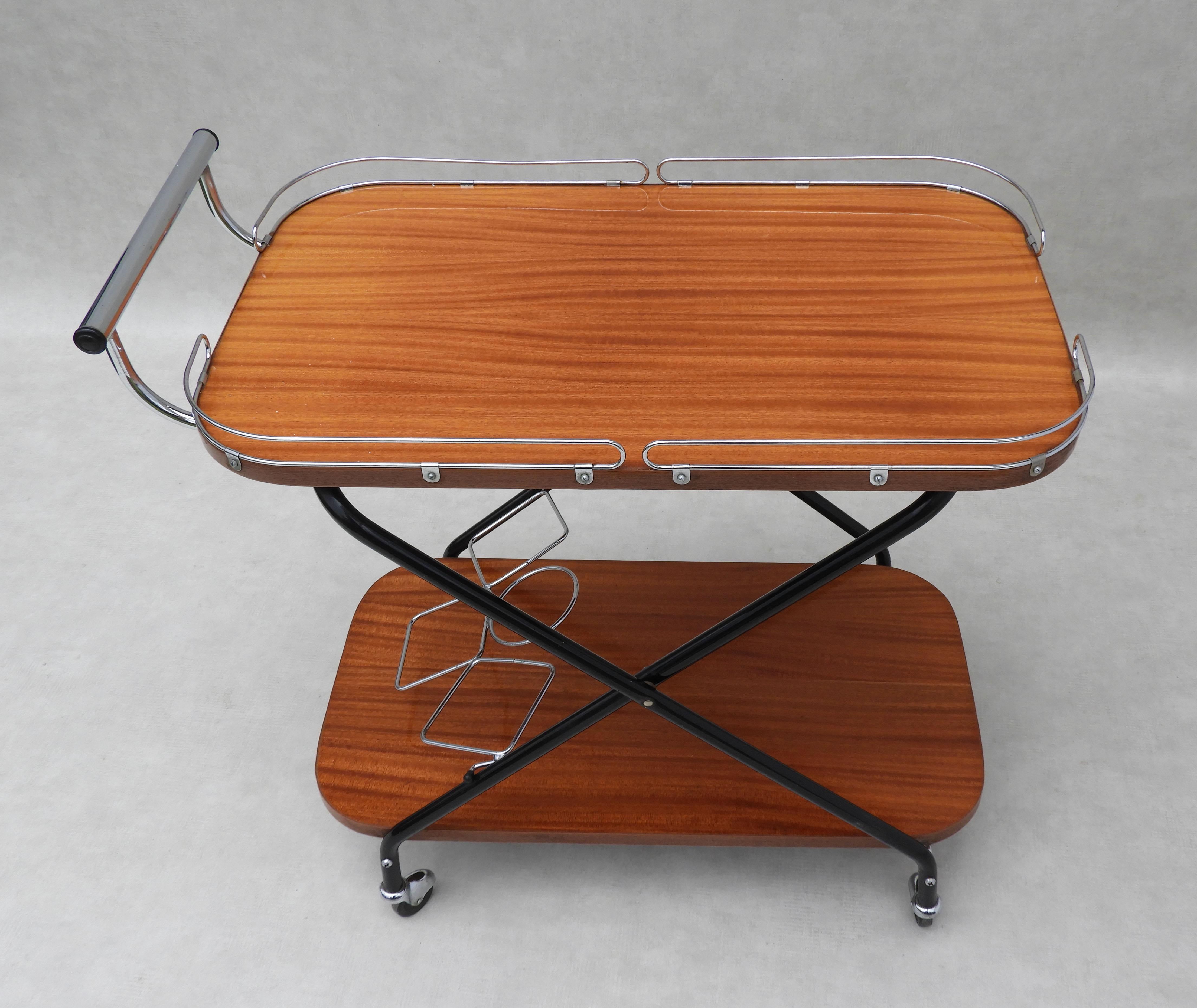 Vintage Mid Century Drinks Trolley Bar Cart 1960s France In Good Condition In Trensacq, FR