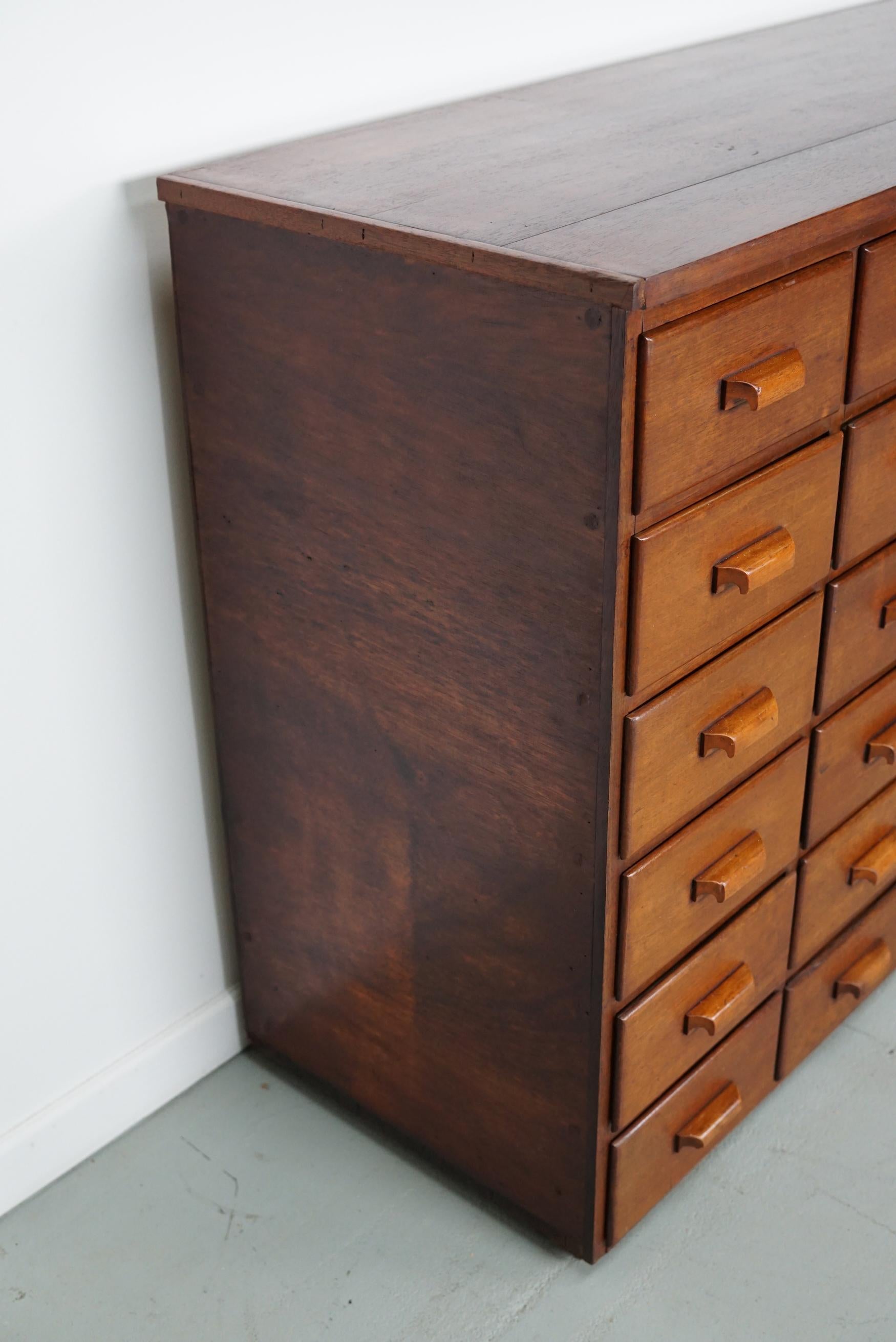 Vintage Mid-Century Dutch Mahogany Shop / Apothecary Cabinet For Sale 6