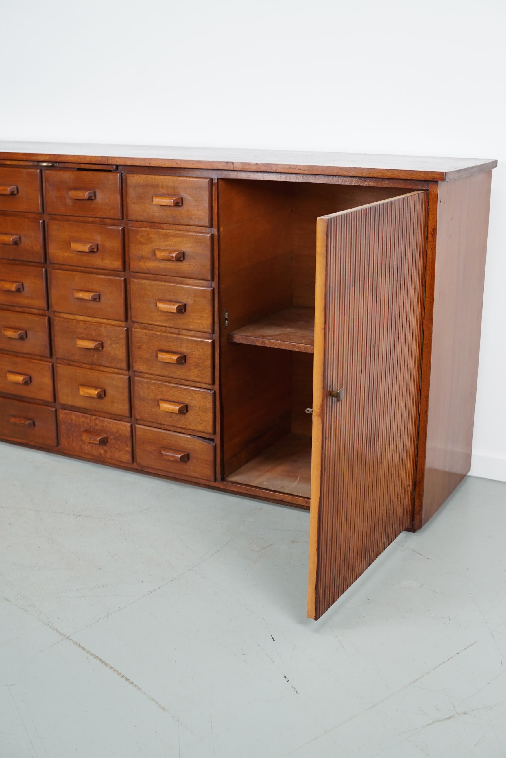 Vintage Mid-Century Dutch Mahogany Shop / Apothecary Cabinet For Sale 11