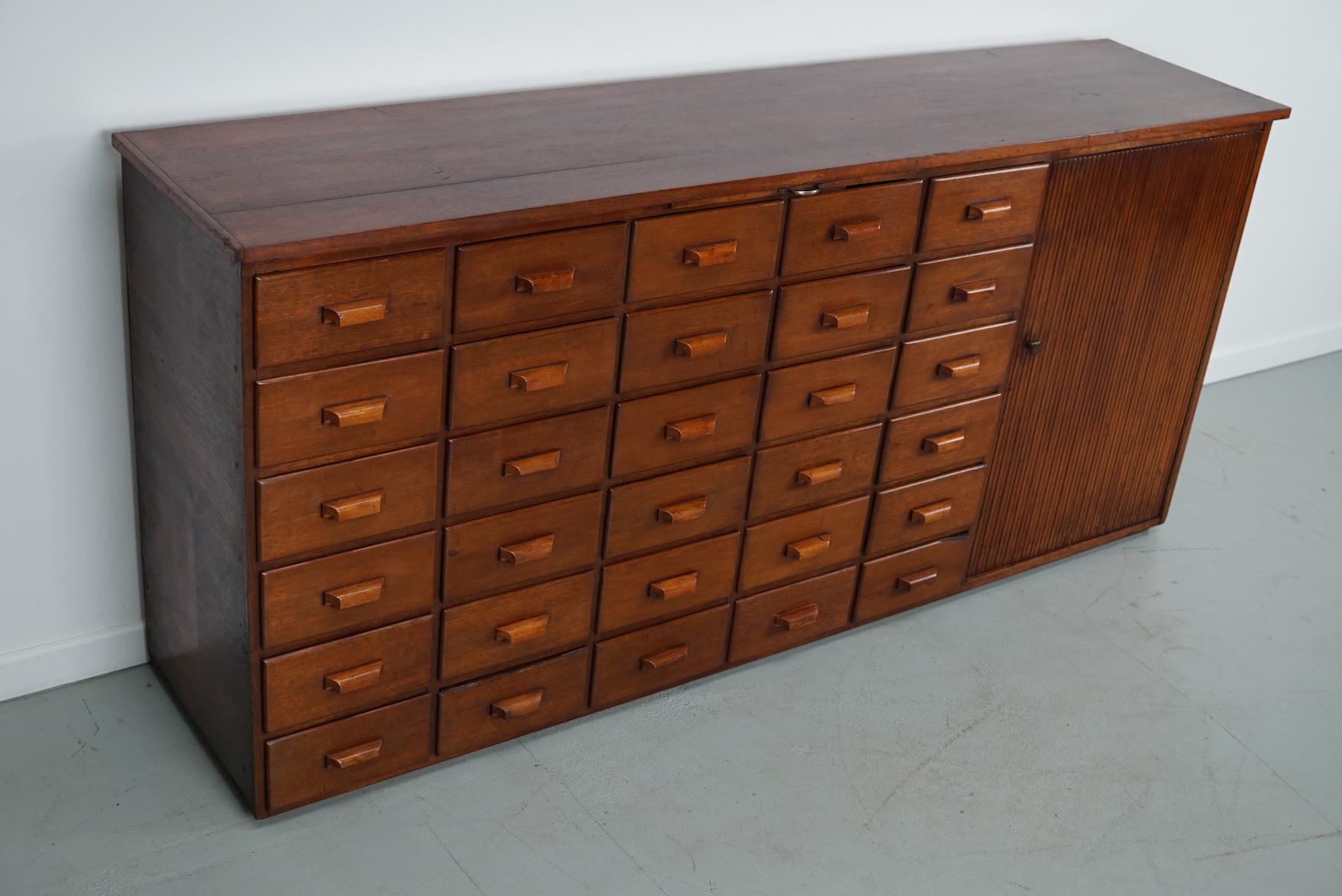 Vintage Mid-Century Dutch Mahogany Shop / Apothecary Cabinet For Sale 13