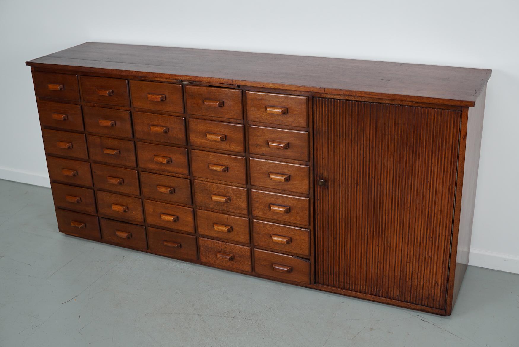 Vintage Mid-Century Dutch Mahogany Shop / Apothecary Cabinet For Sale 14