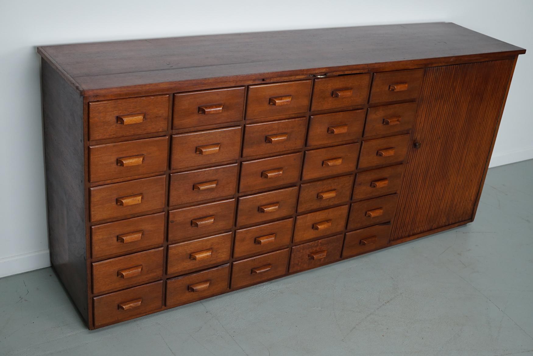 Vintage Mid-Century Dutch Mahogany Shop / Apothecary Cabinet For Sale 4