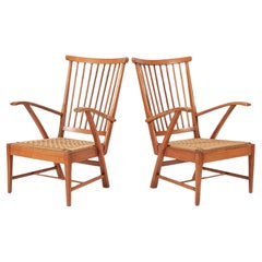 Sillas de salón de madera holandesas vintage de mediados de siglo de Vero Stoel