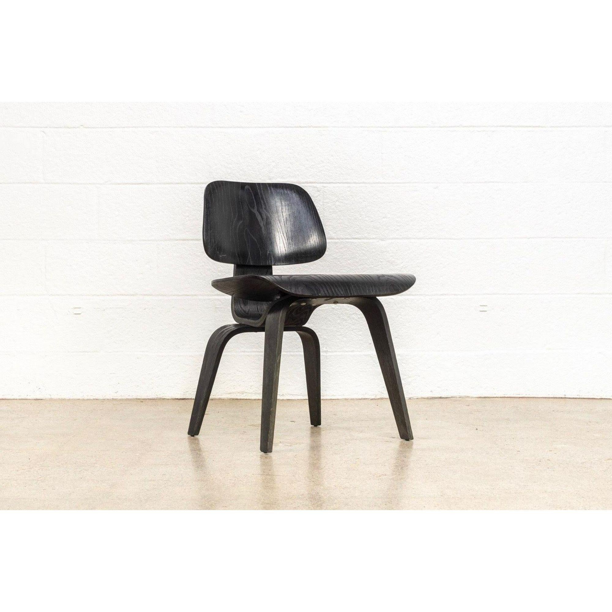 Vintage Midcentury Eames Black Dcw Plywood Dining Chair, 1950s 2