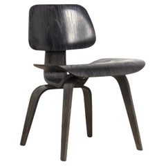 Retro Midcentury Eames Black Dcw Plywood Dining Chair, 1950s