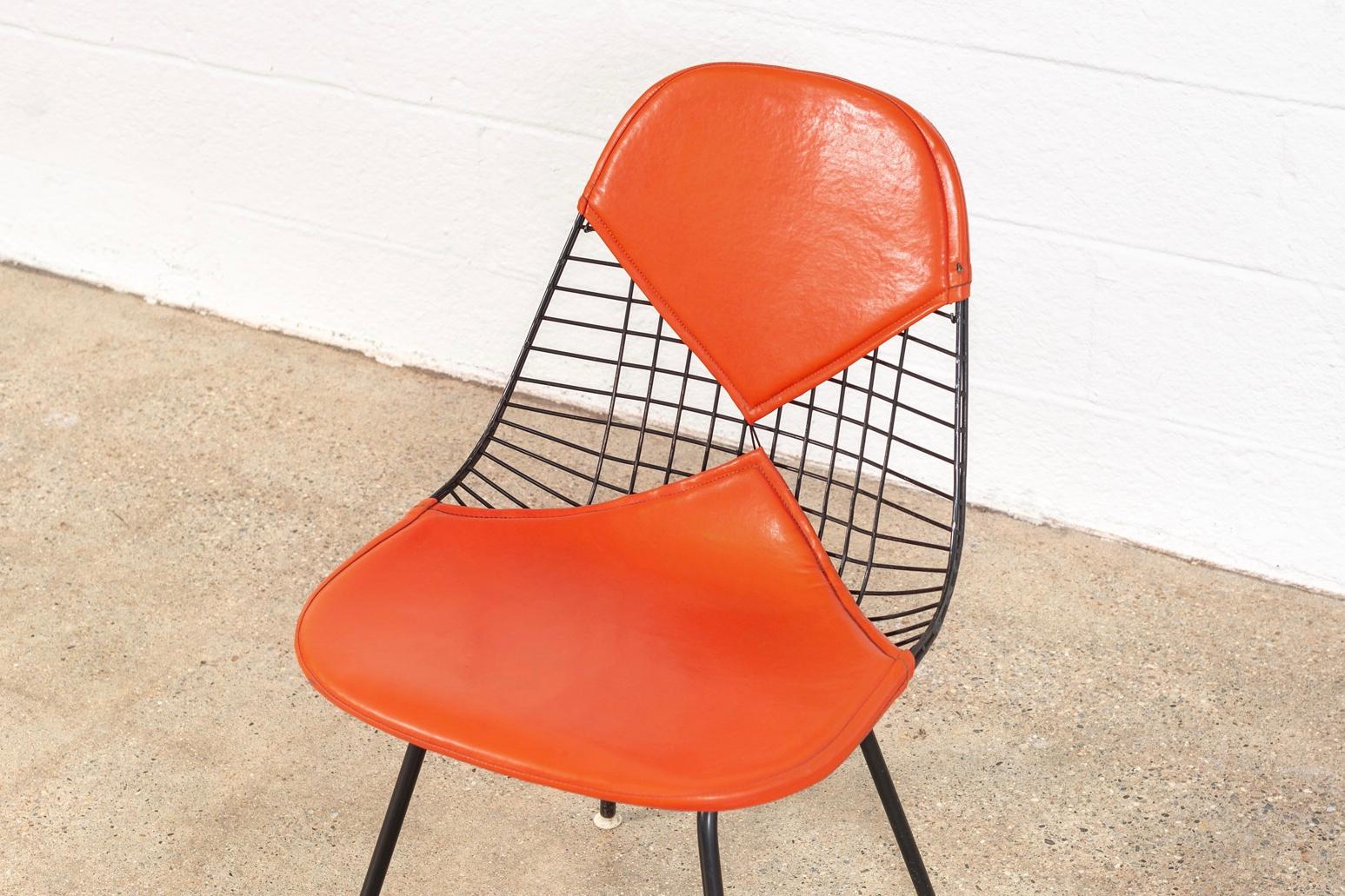 Mid-20th Century Vintage Midcentury Eames for Herman Miller DKX-2 Red Bikini Chairs, Set of 4