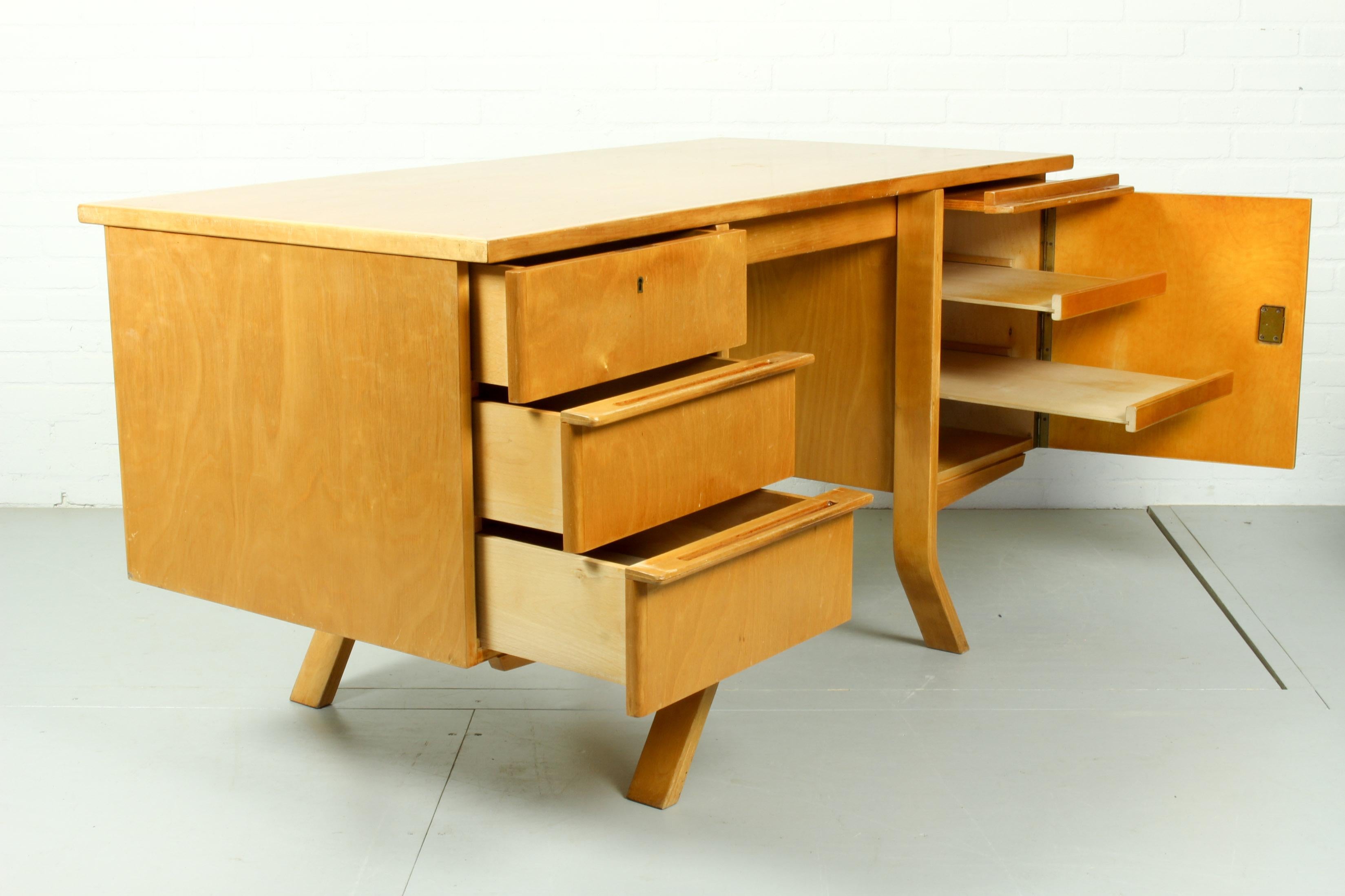 Birch Vintage Midcentury EB04 writing desk by Cees Braakman for Pastoe, 1950s