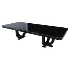 Vintage Modern Extendable Ebonized Dining Table