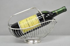 Vintage Mid Century El De Uberti Italy Silver Plated Wire Wine Bottle Holder