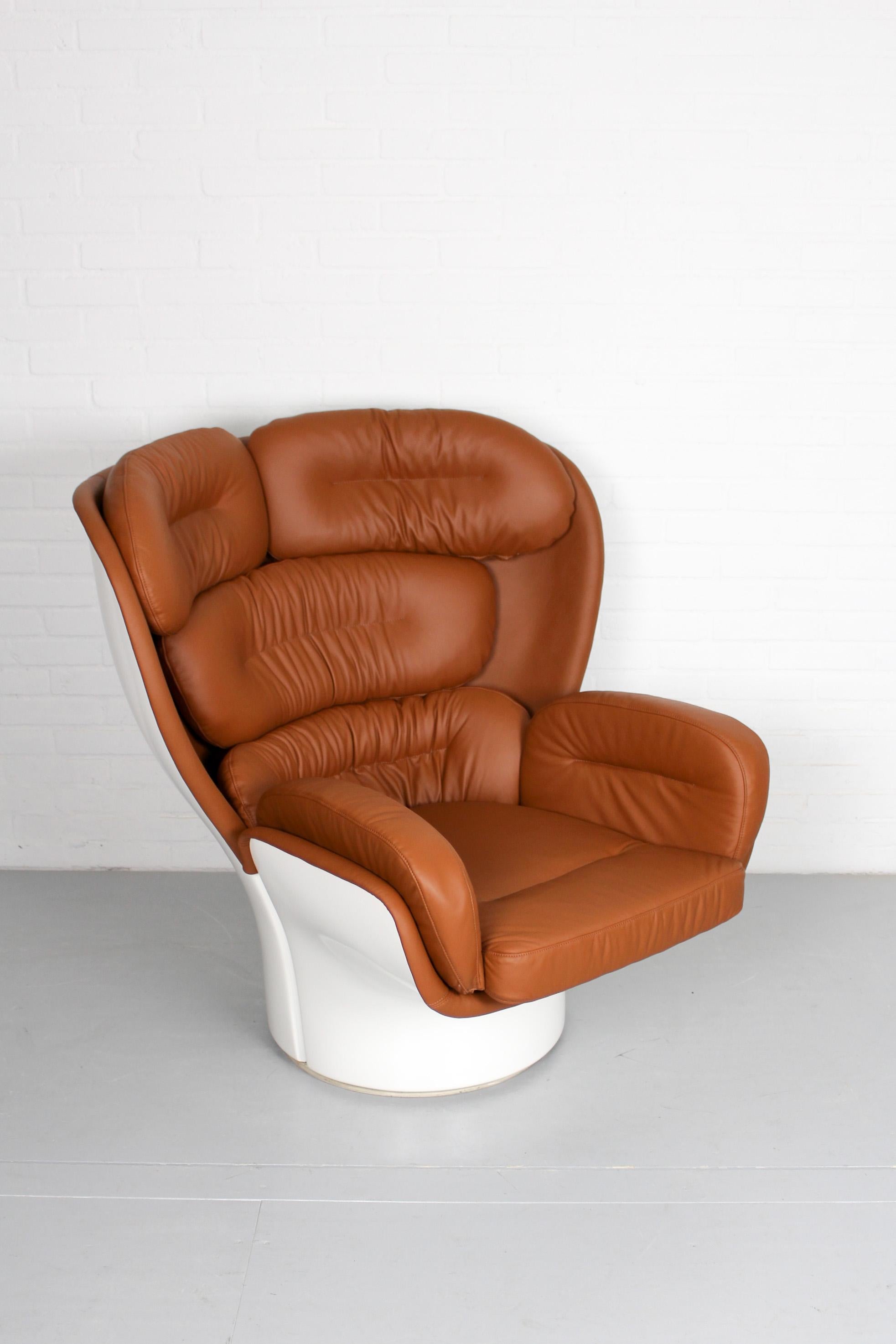 Space Age Vintage Mid Century Elda Armchair by Joe Columbo for Comfort, 1960s 