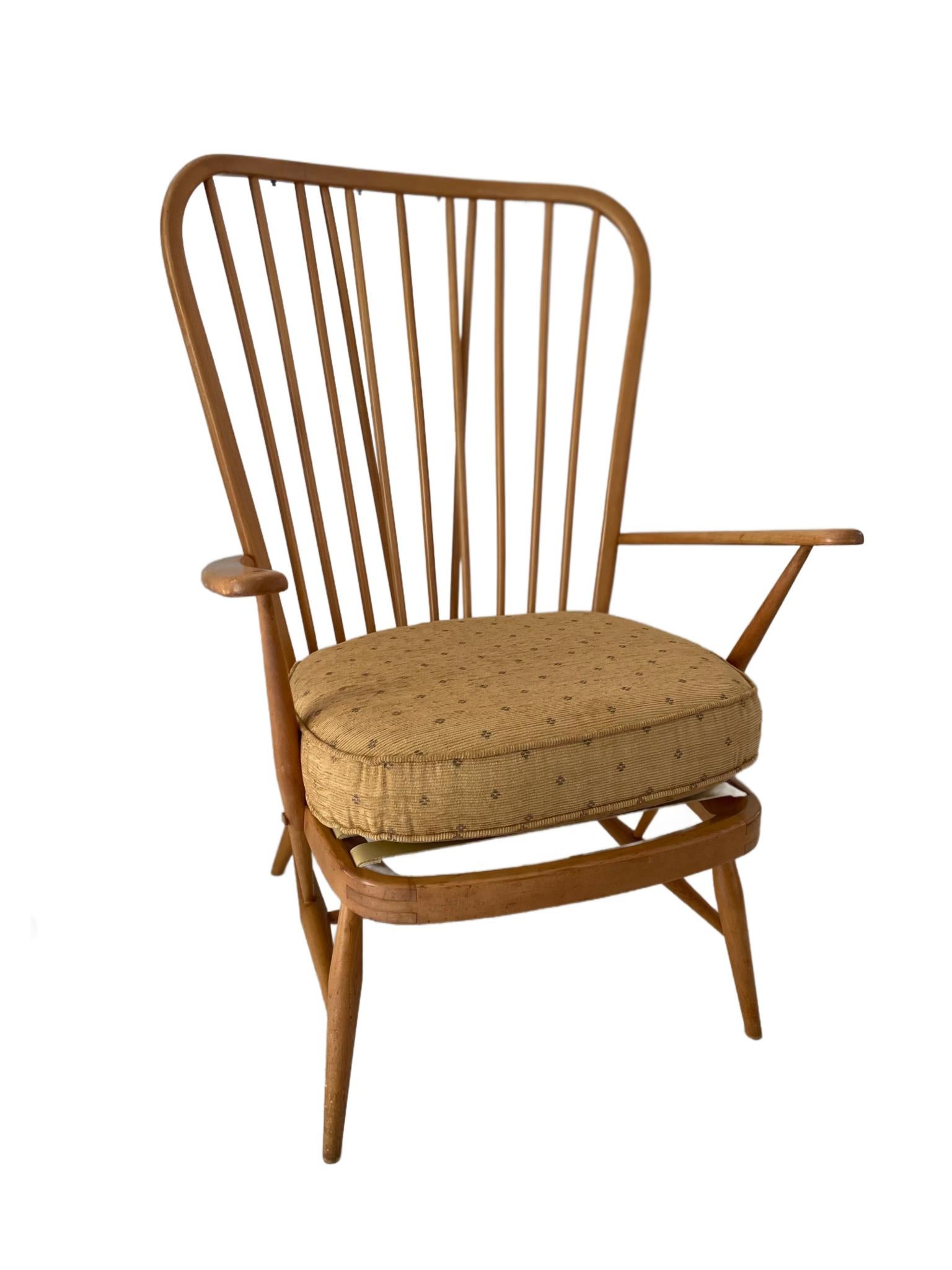 Vintage Mid Century Ercol Windsor High Back Grandfather Armchair Model 478 x 2 im Angebot 3