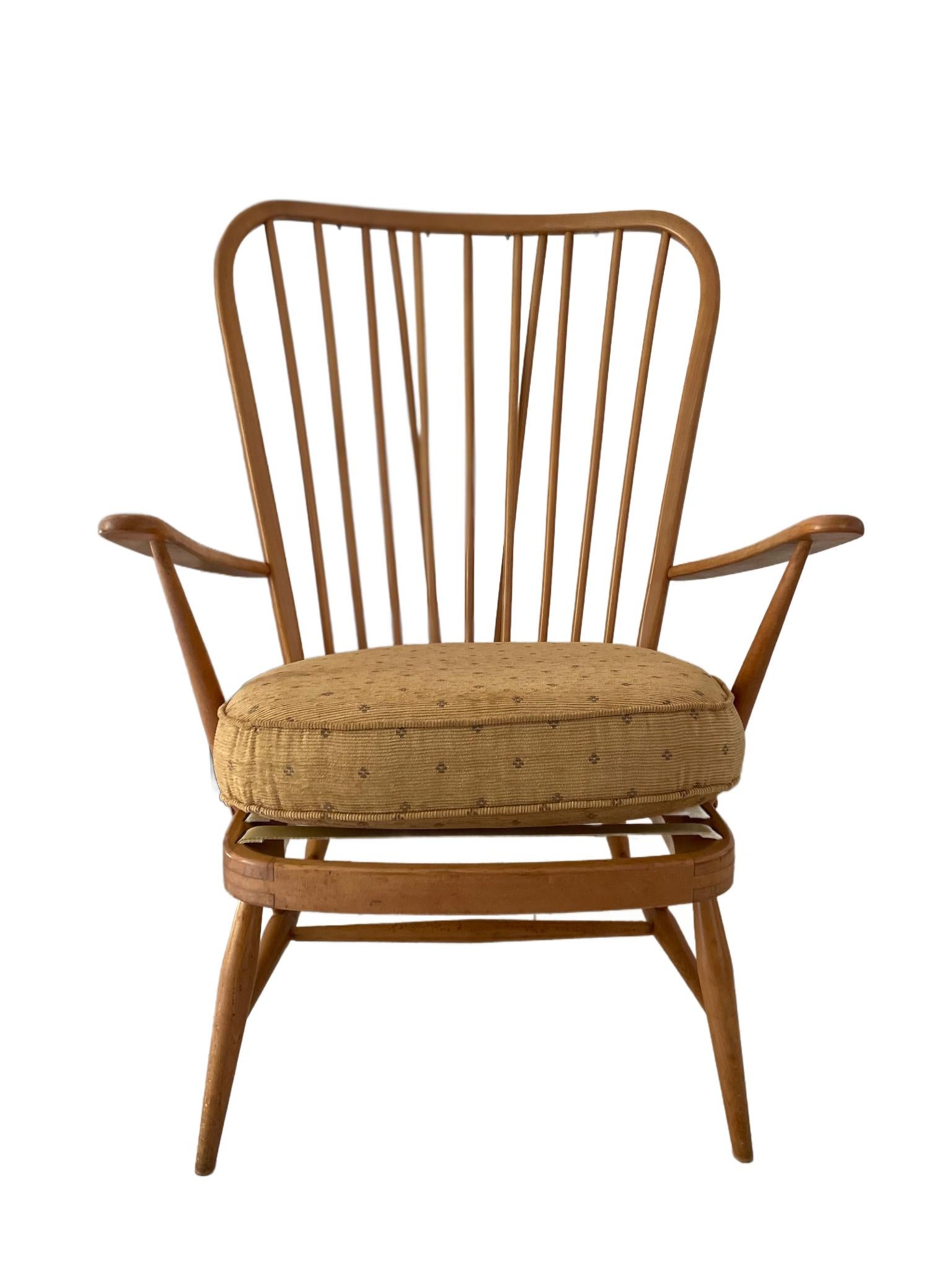 Vintage Mid Century Ercol Windsor High Back Grandfather Armchair Model 478 x 2 im Angebot 4