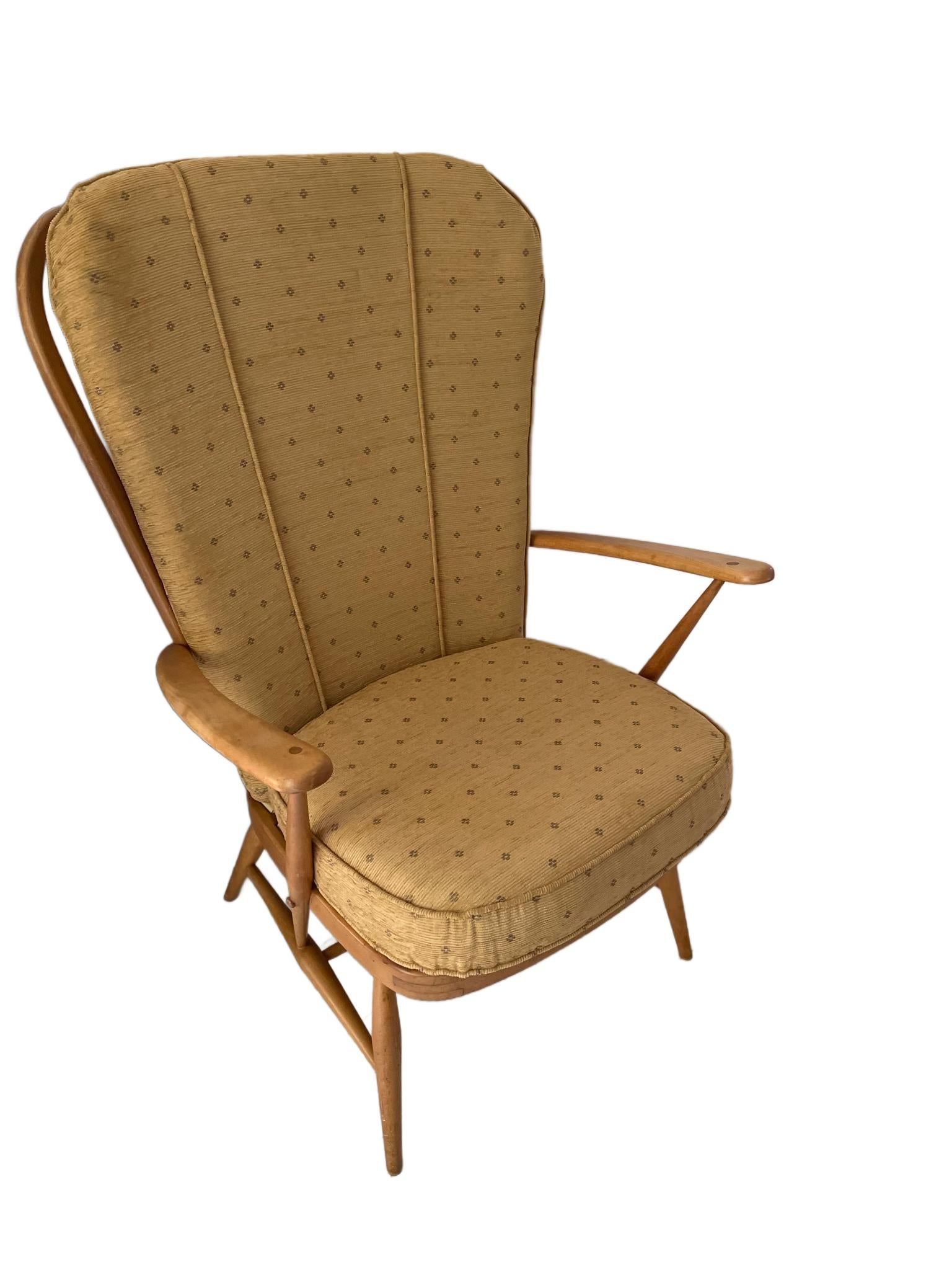 Vintage Mid Century Ercol Windsor High Back Grandfather Armchair Model 478 x 2 im Angebot 6