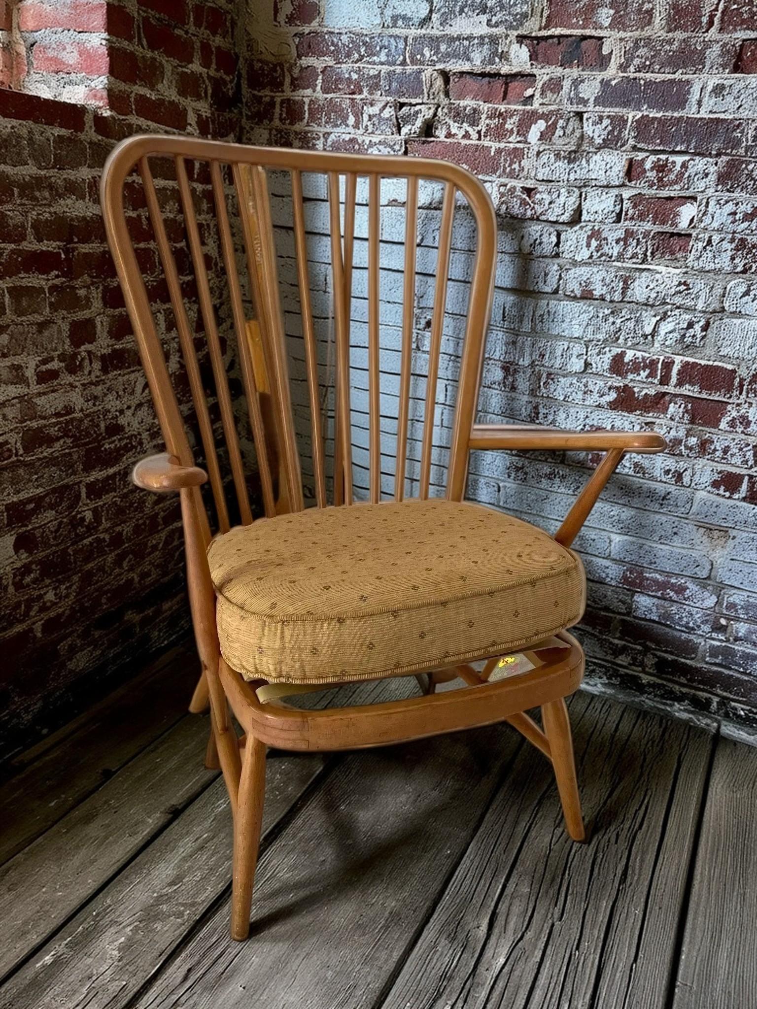 Vintage Mid Century Ercol Windsor High Back Grandfather Armchair Model 478 x 2 im Angebot 7