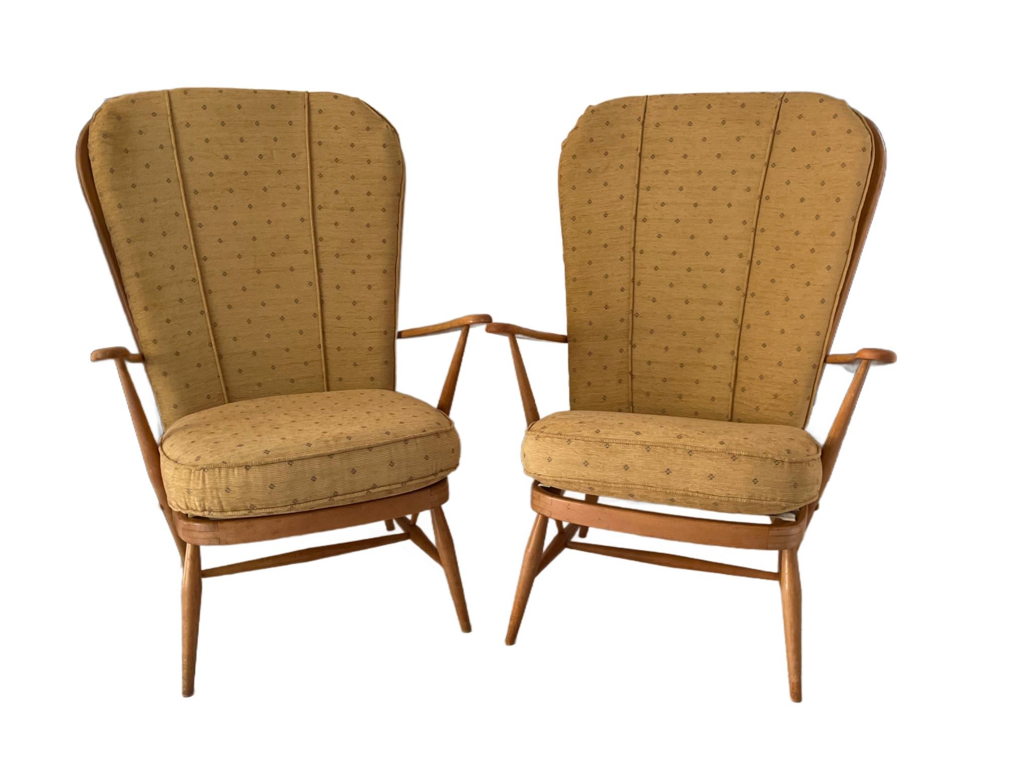 Ercol Windsor High Back Grandfather Armchair Model 478 (1963)

Stunning original 1963 Ercol Windsor High Back Grandfather Armchair Model 478, carefully restored.  These timeless pieces have been sympathetically renovated while retaining their