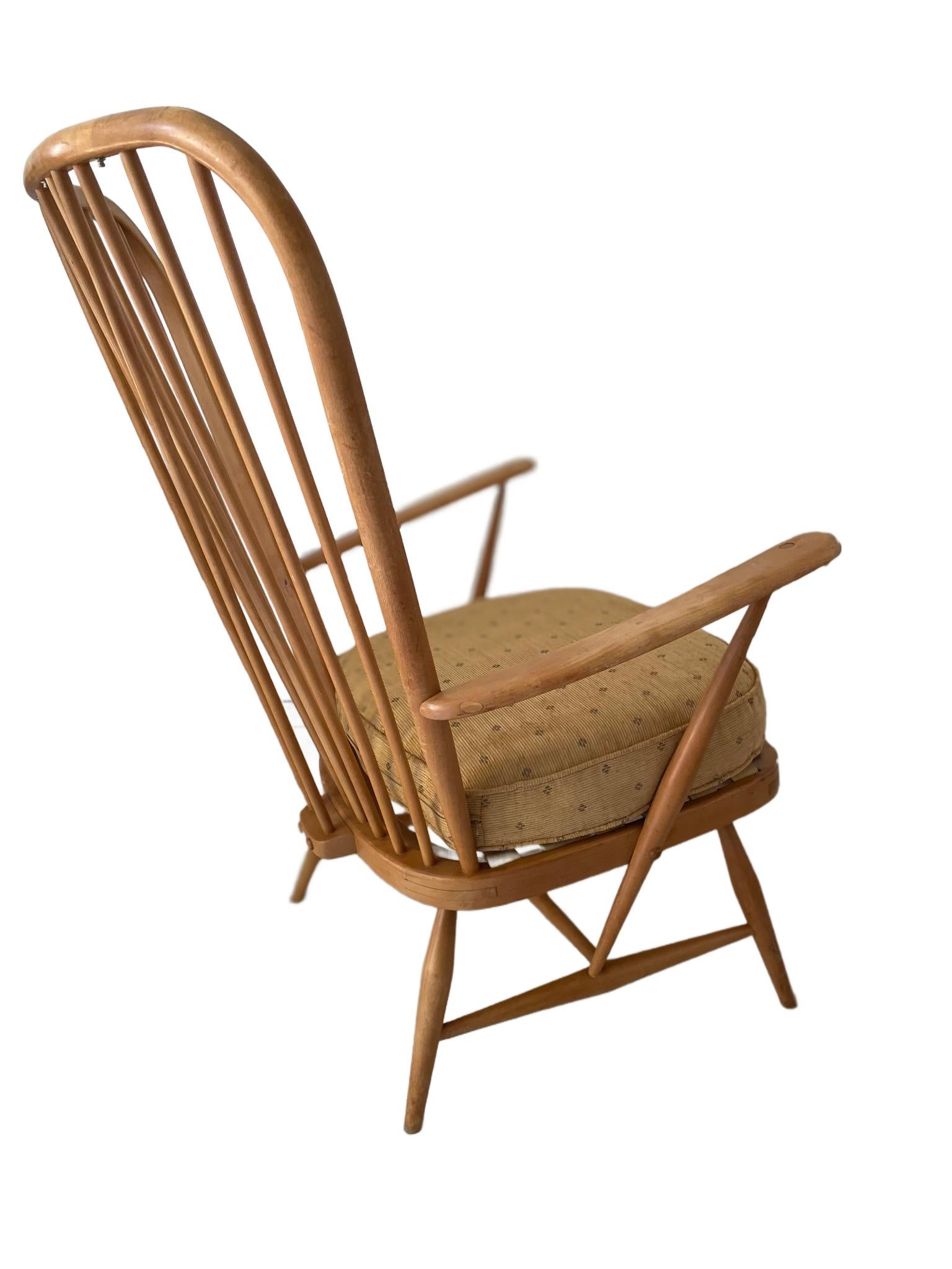 Vintage Mid Century Ercol Windsor High Back Grandfather Armchair Model 478 x 2 (Britisch) im Angebot