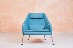 Chaise Ernest Race Heron vintage du milieu du siècle dernier, tapisserie originale en laine