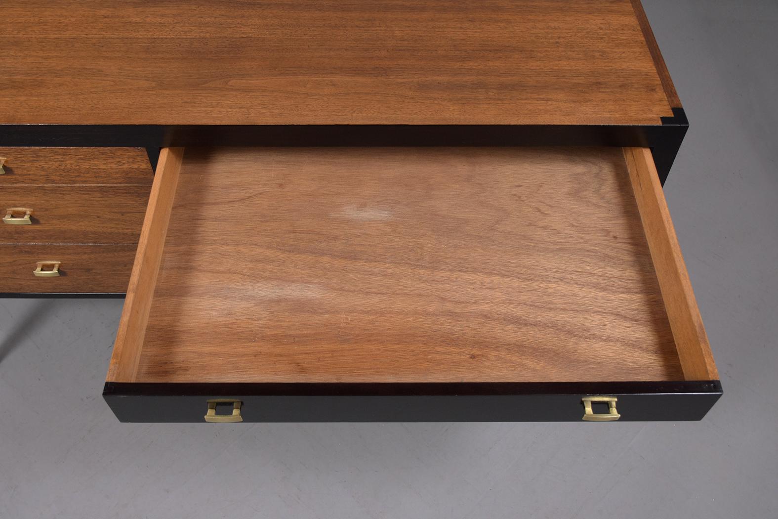 Wood Vintage Mid-Century Modern Executive Desk