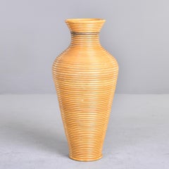Vintage Mid Century Extra Large Rattan Floor Vase