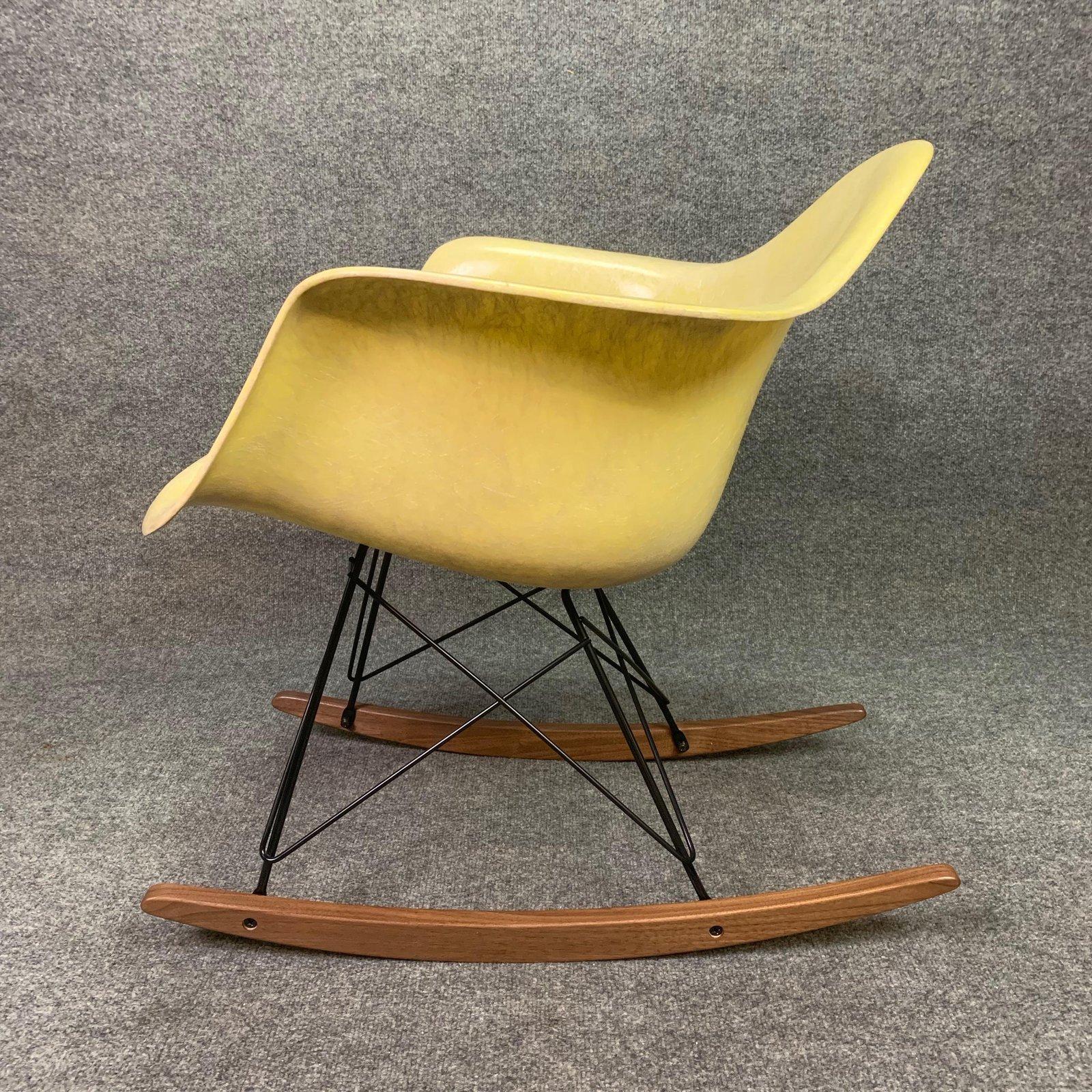 American Vintage Mid Century Fiberglass Rocking Chair by Charles Eames