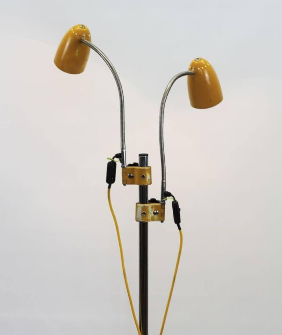 Lampadaire vintage du milieu du siècle avec deux lampes à col de cygne des années 50/60 en vente 1