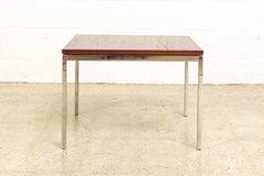 Vintage Midcentury Florence Knoll for Knoll Square Wood and Steel Coffee Table