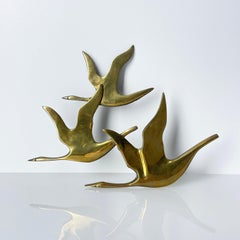 Vintage Mid Century Flying Geese Brass Wall Decoration