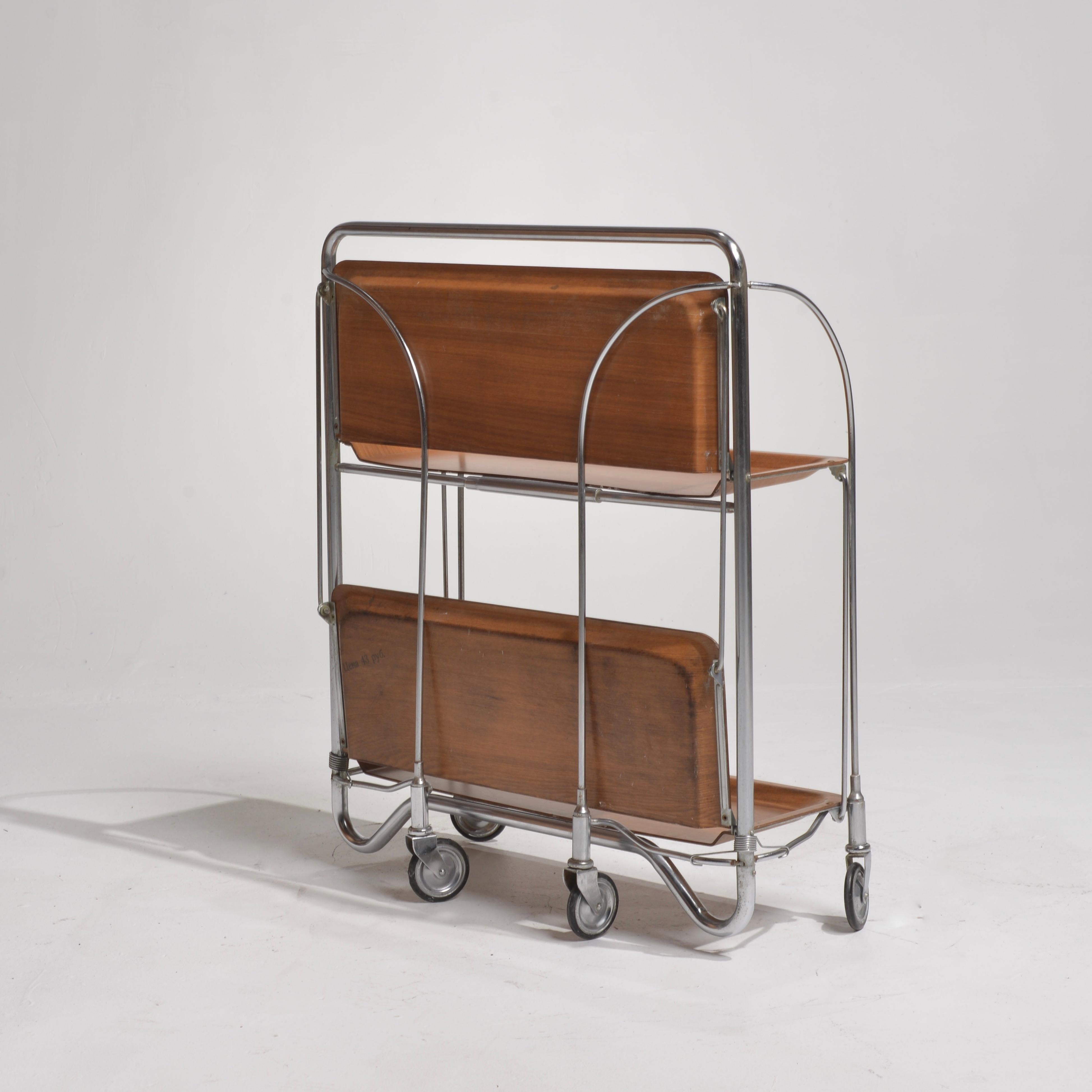 Vintage Mid-Century Foldable Serving Trolley  For Sale 3