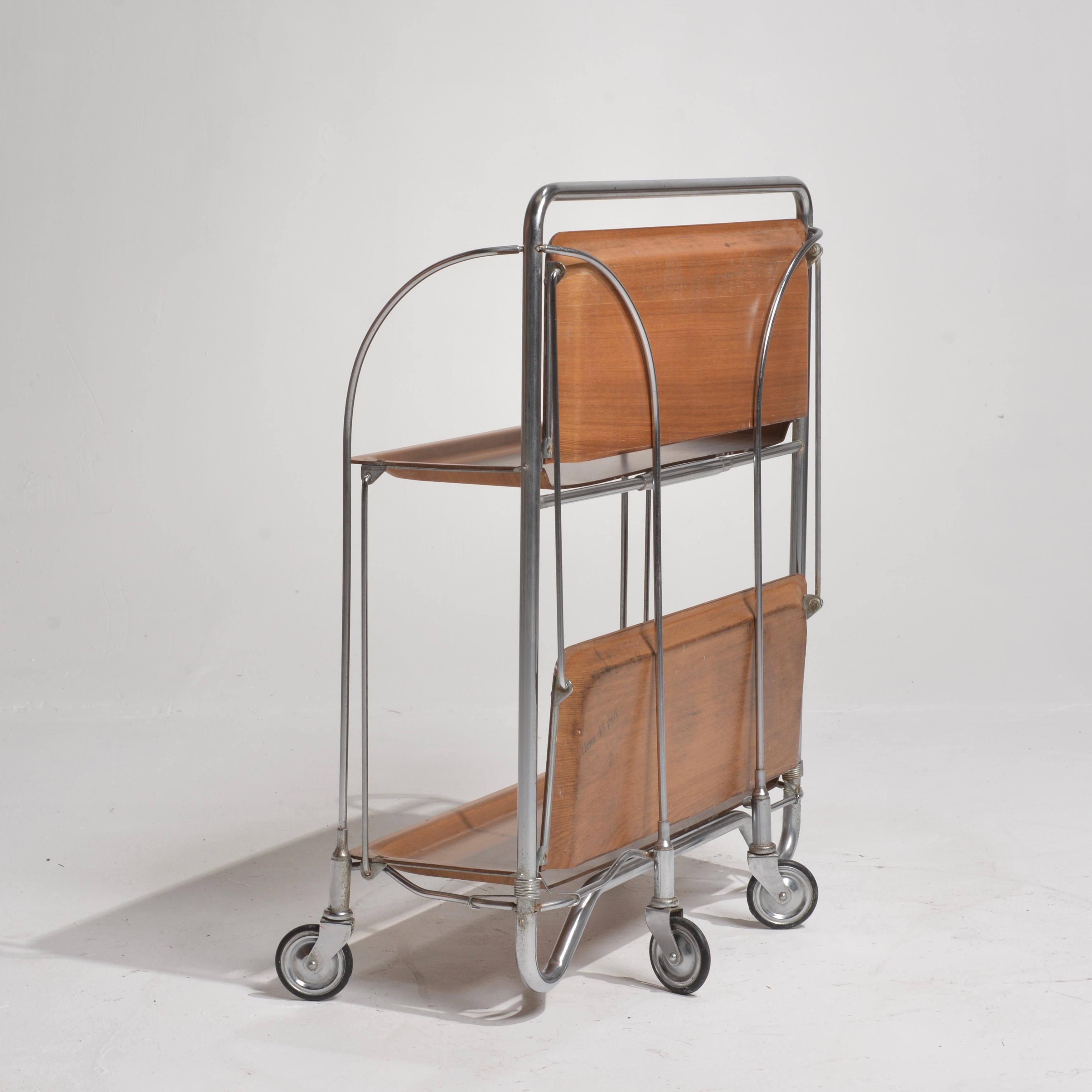 Vintage Mid-Century Foldable Serving Trolley  For Sale 5