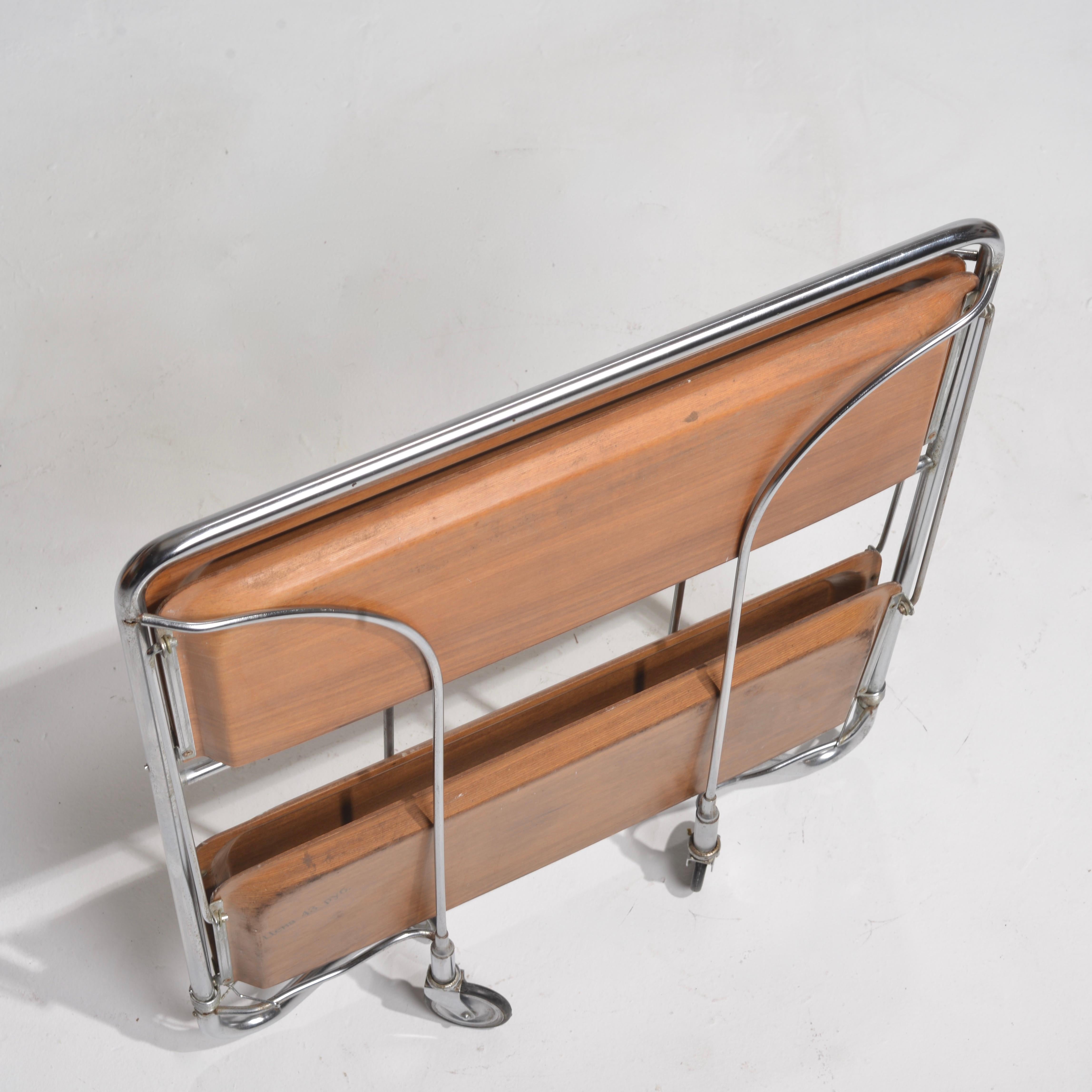Vintage Mid-Century Foldable Serving Trolley  For Sale 8