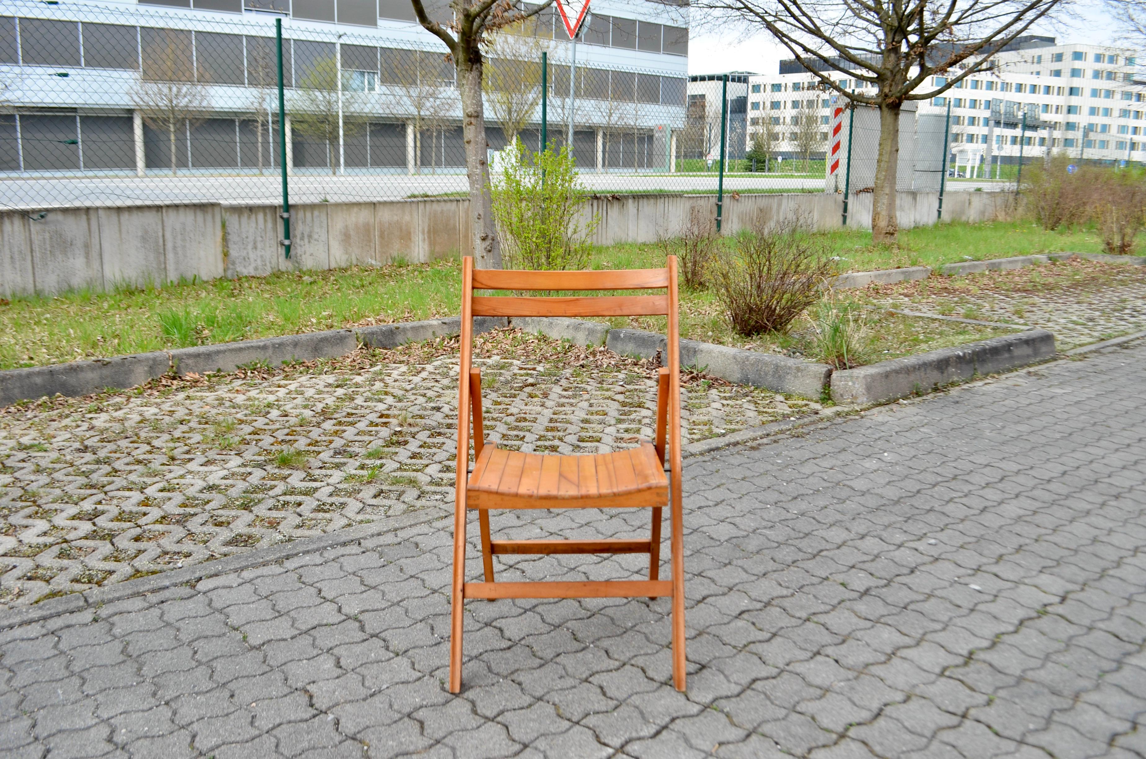 Chaise pliante vintage du milieu du siècle en hêtre 1 / 11 en vente 5