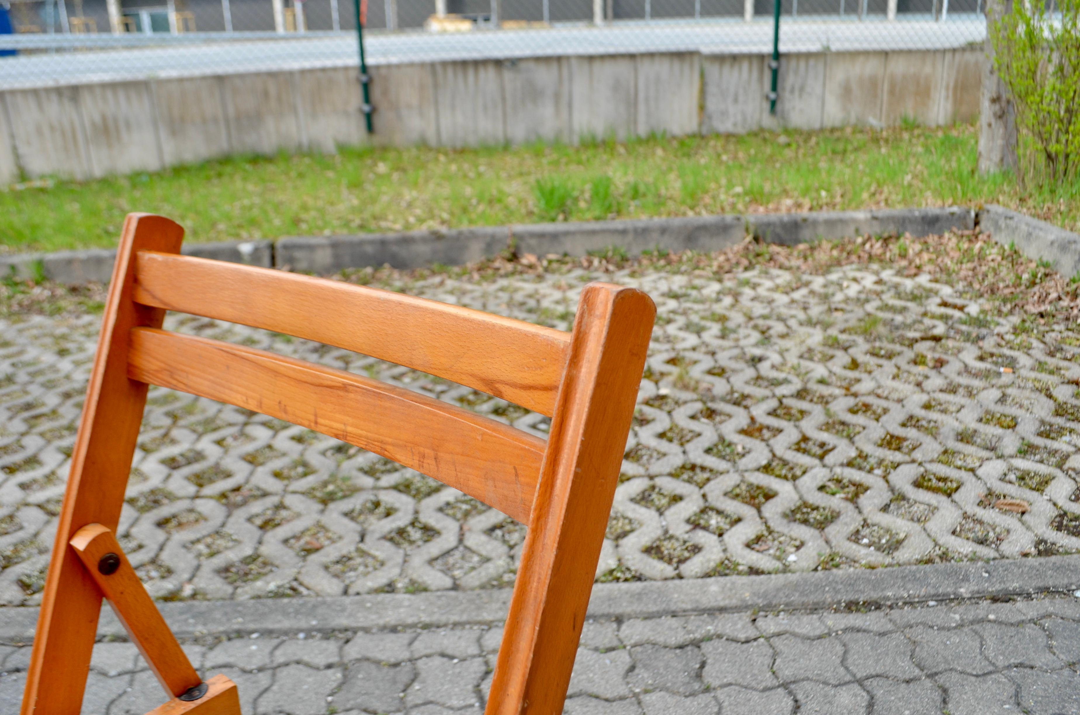 Chaise pliante vintage du milieu du siècle en hêtre 1 / 11 en vente 6