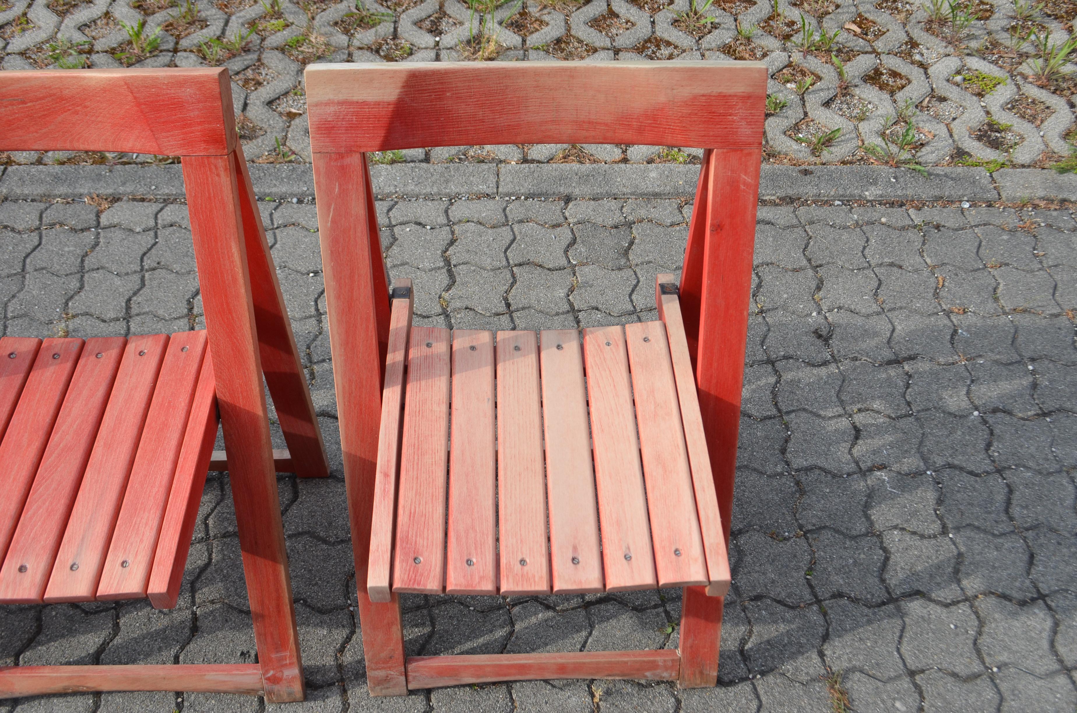 Vintage Mid- Century Folding Chair red Beech 1 / 6 en vente 11