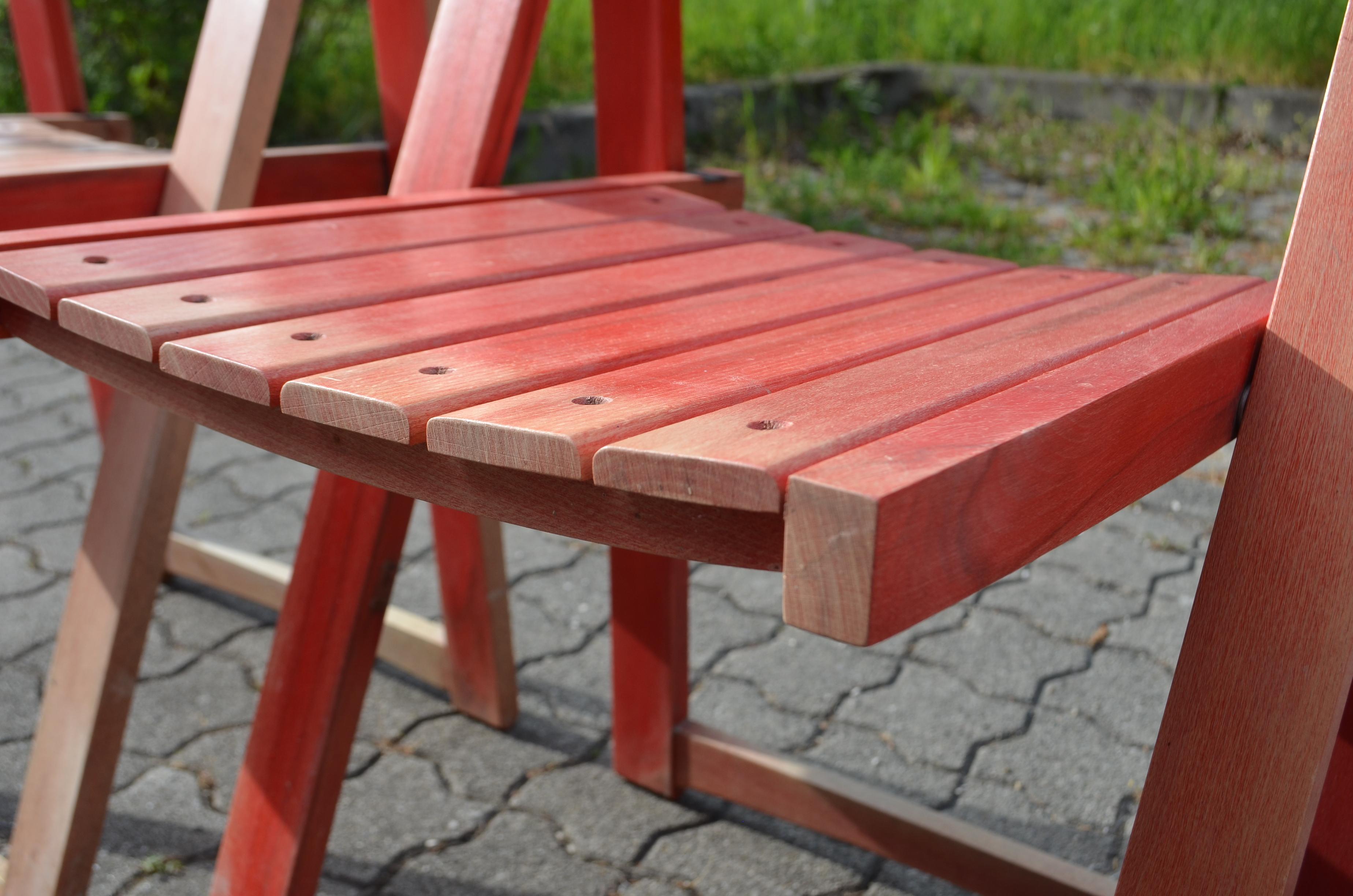 Vintage Mid- Century Folding Chair red Beech 1 / 6 en vente 12
