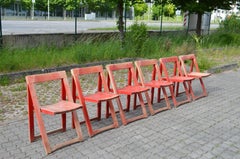 Sedia Foldes vintage della metà del secolo scorso in Beeche rosso 1 / 6