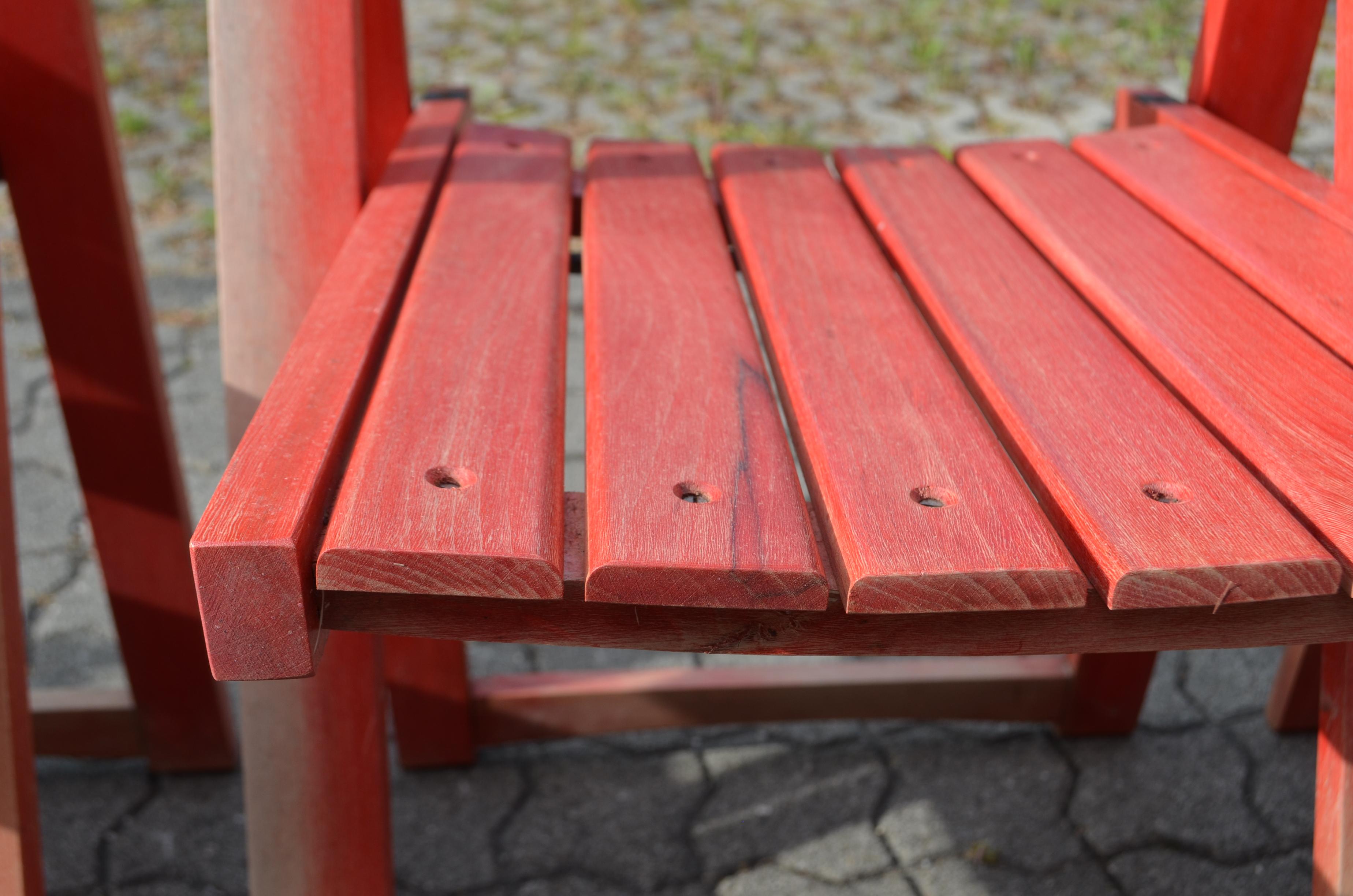 Vintage Mid- Century Folding Chair red Beech 1 / 6 en vente 13
