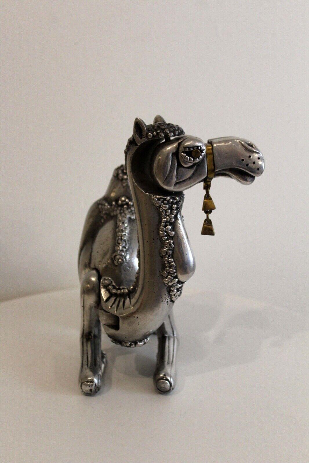 Vintage Mid-Century Frank Meisler Israel Chrome Camel Sculpture Signed Numbered In Good Condition In Keego Harbor, MI