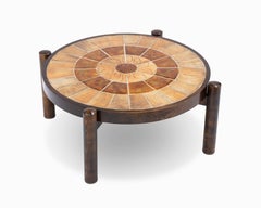 Vintage Mid Century French Ceramic "Zodiac" Tile Coffee Table by Roger Capron