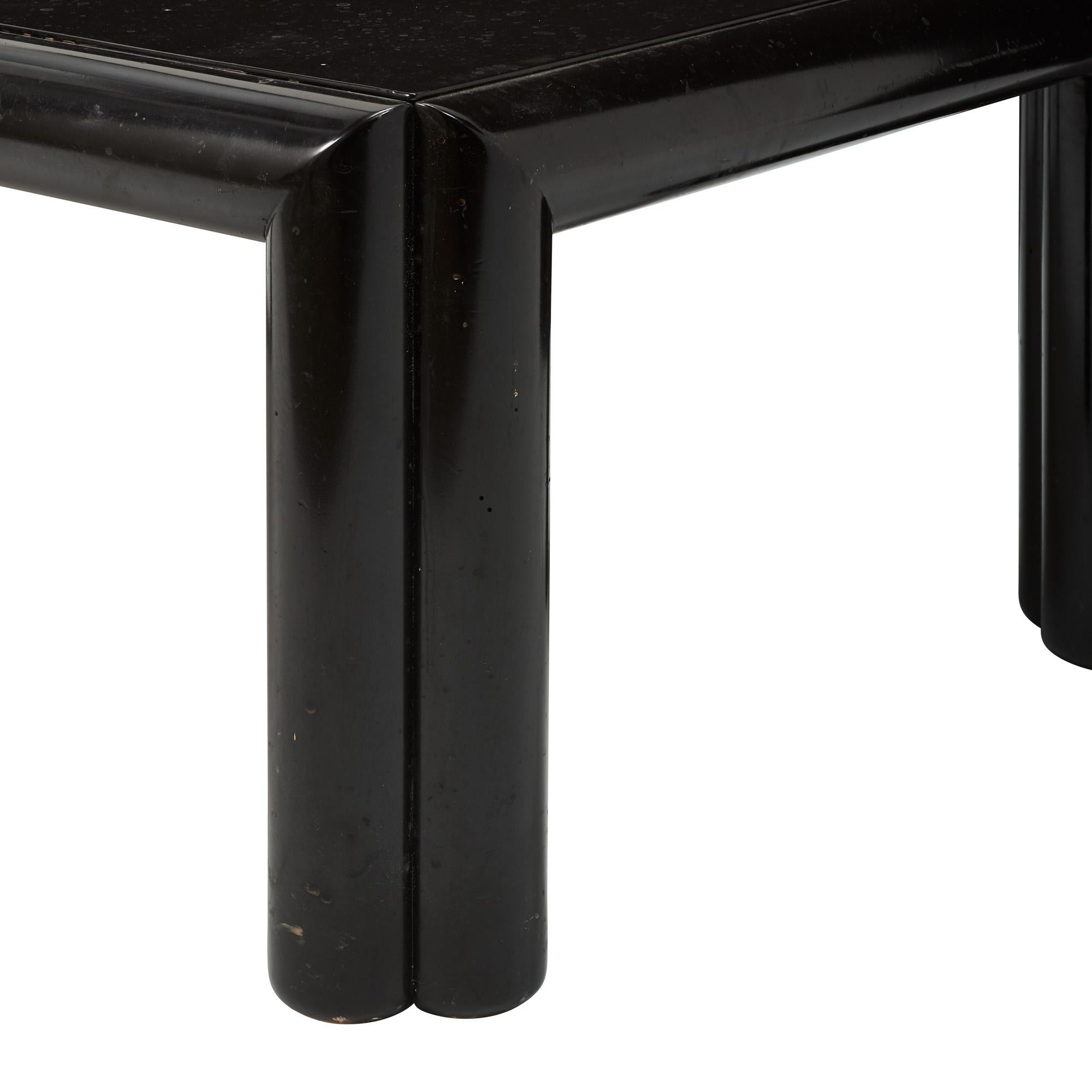 Vintage Midcentury French Lacquer Black Coffee Table In Good Condition In New York, NY