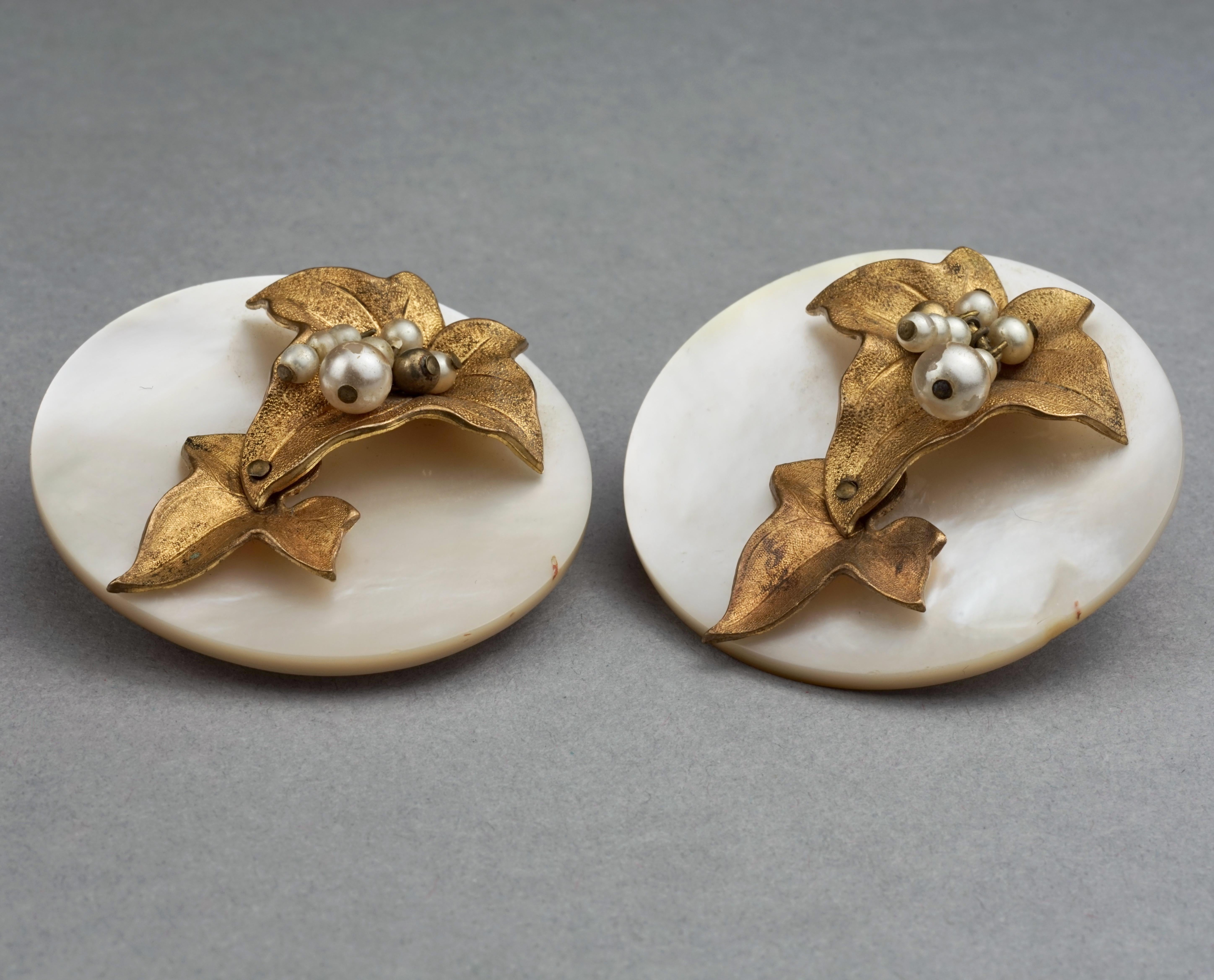 mother of pearl disc earrings