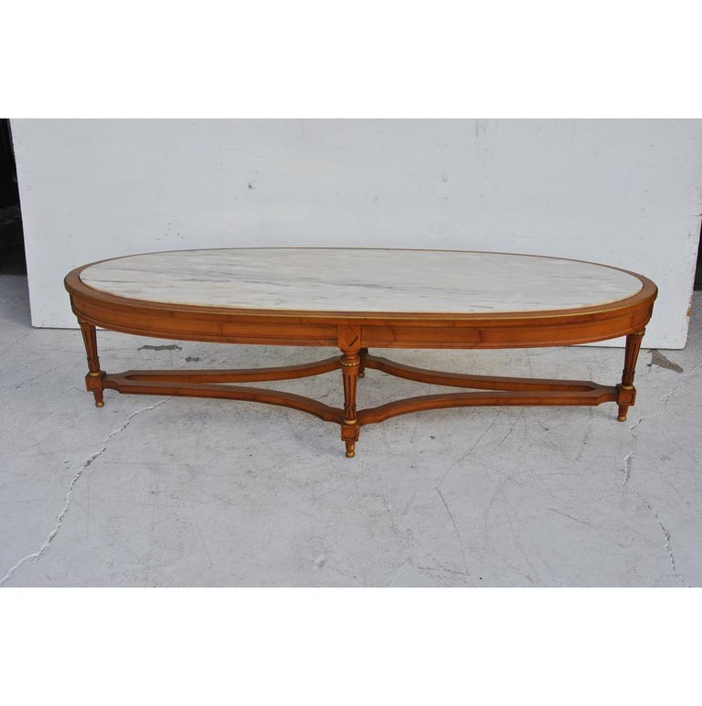 Vintage Midcentury French Provincial Marble Coffee Table At 1stdibs