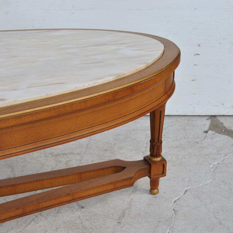 Late 20th Century Vintage Midcentury French Provincial Marble Coffee Table