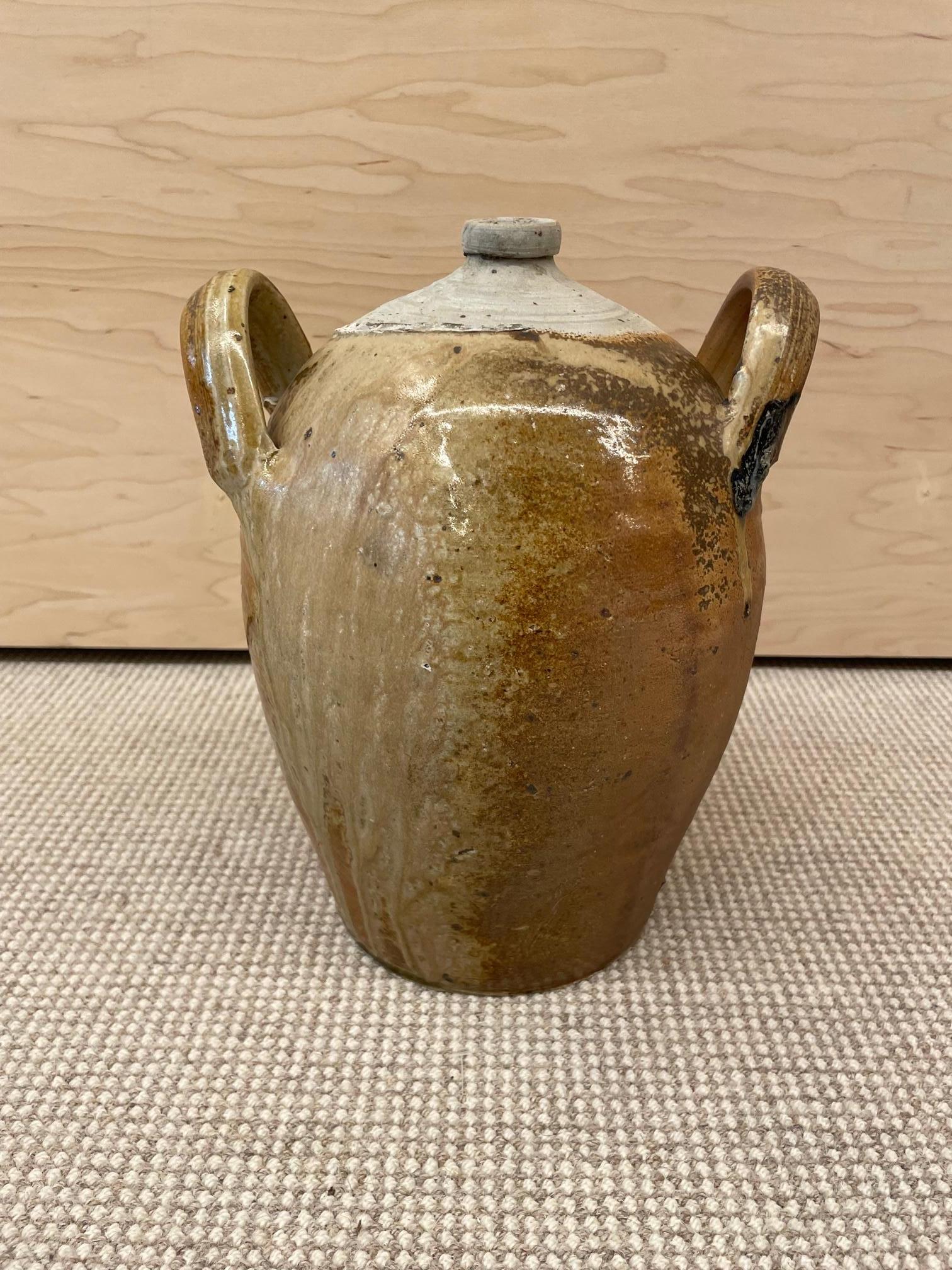 Vintage mid-century French provincial stoneware pottery, jar/jug/vase/vessel.