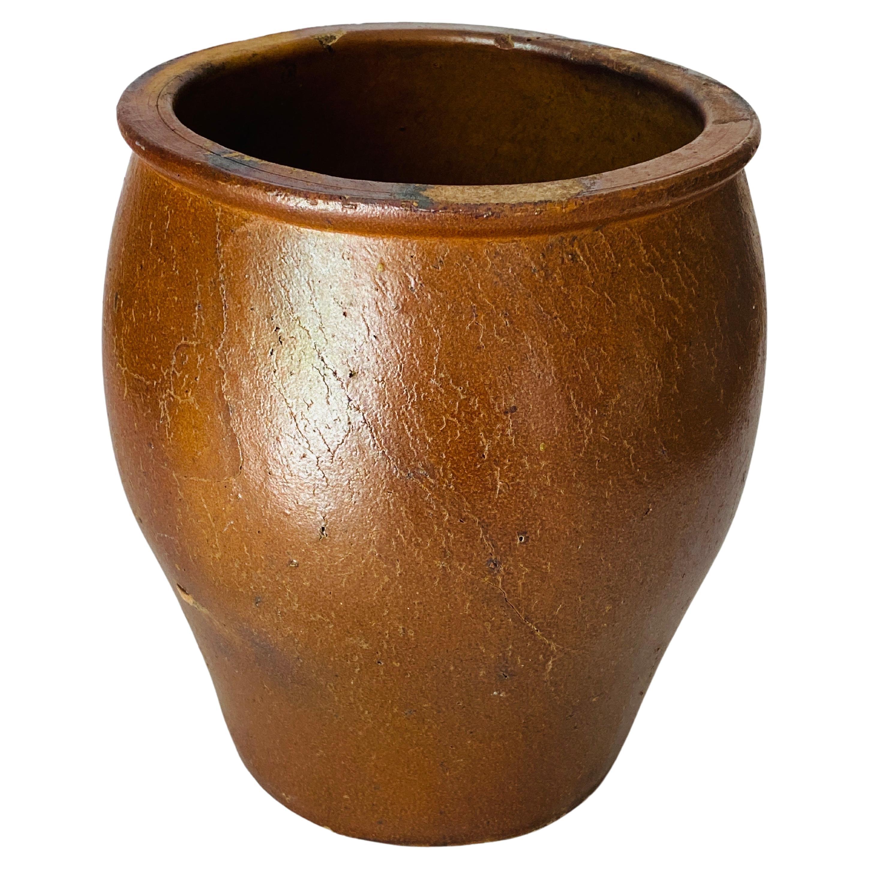 Vintage Midcentury French Provincial Stoneware Pottery, Jar Pot