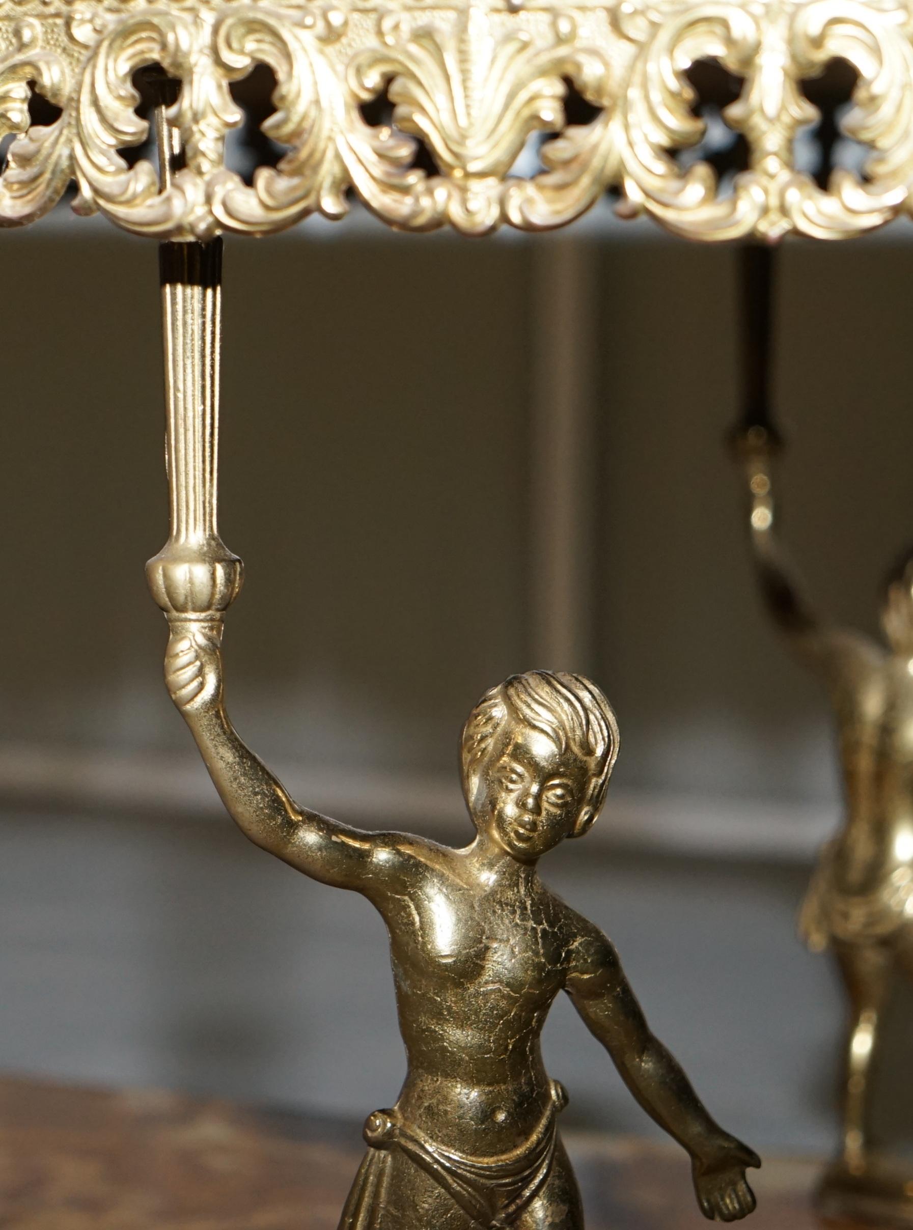 Vintage Mid Century French Rococ Style Gold Gilt Cherub Marble-Top Coffee Table 4