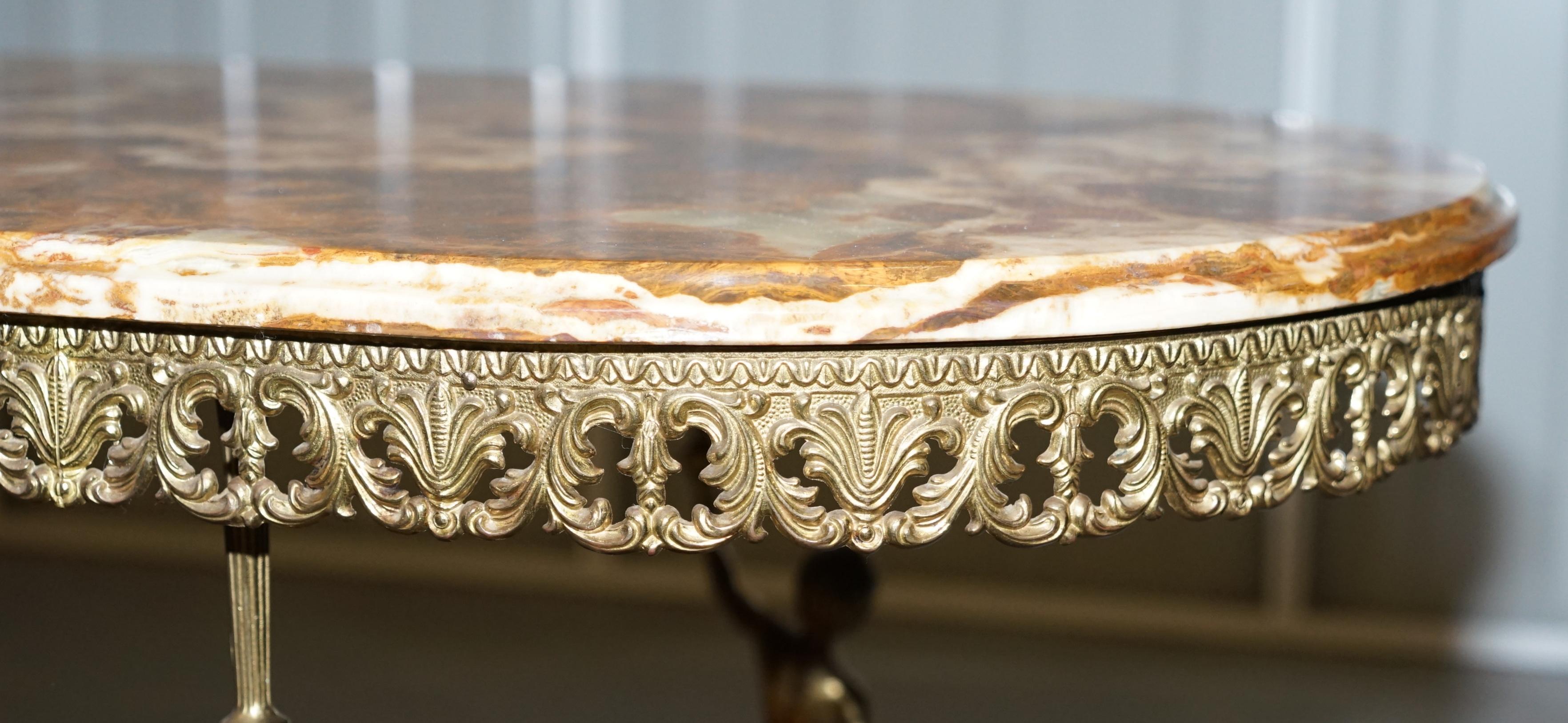 Vintage Mid Century French Rococ Style Gold Gilt Cherub Marble-Top Coffee Table 5