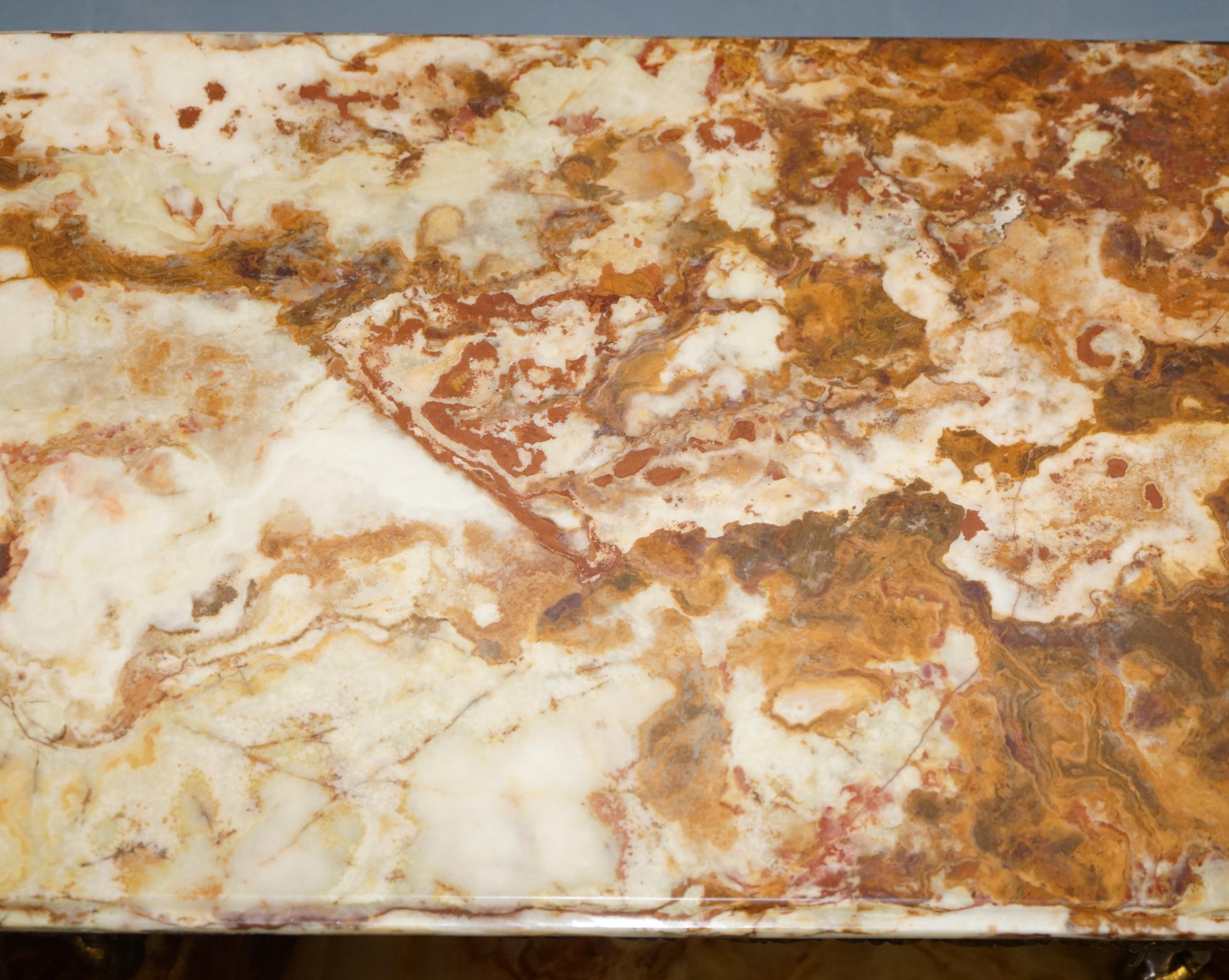 Vintage Mid Century French Rococ Style Gold Gilt Cherub Marble-Top Coffee Table In Good Condition In West Sussex, Pulborough