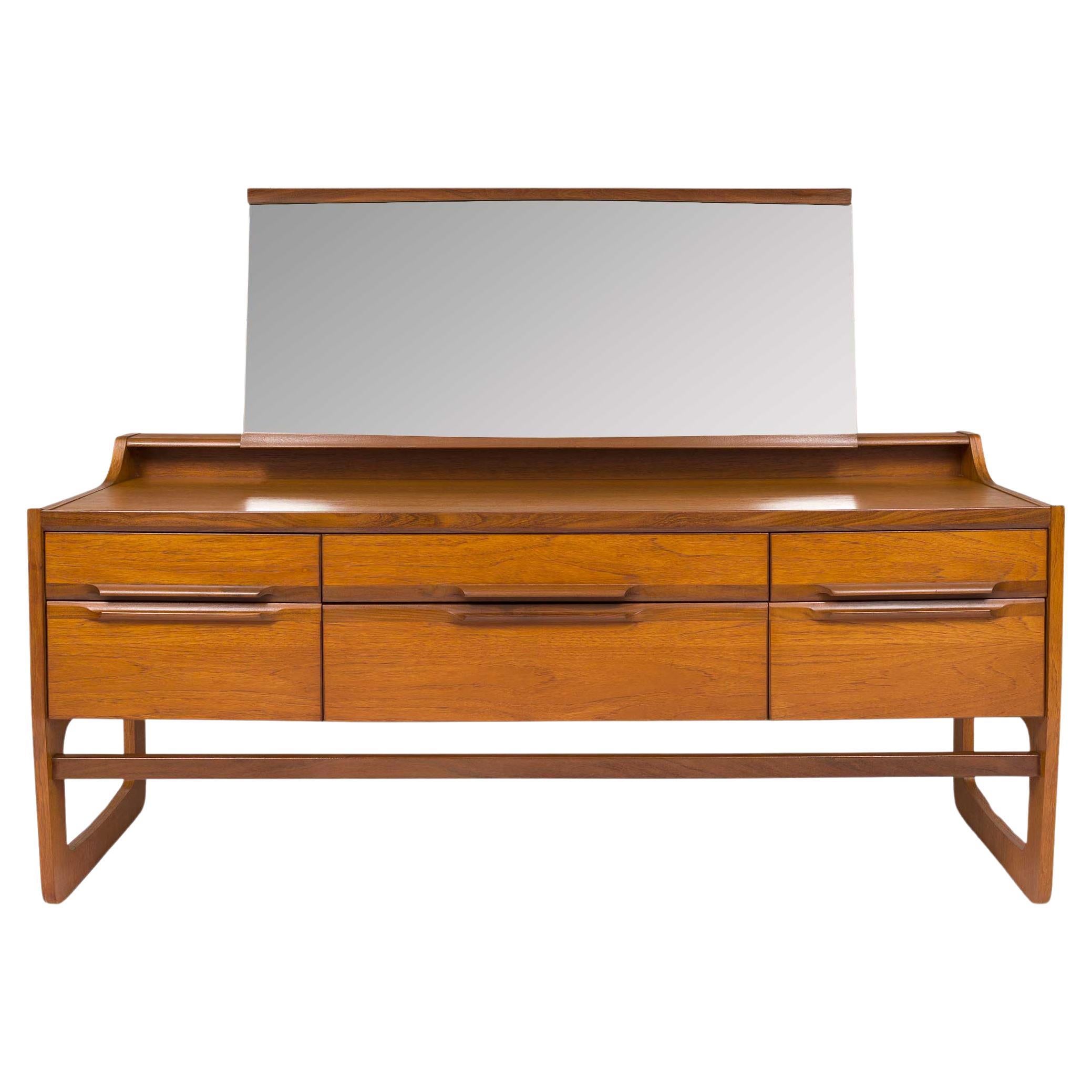 Vintage Mid-Century G-Plan Lowboy Dresser with Vanity