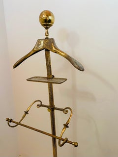 Vintage Mid-Century Gentleman’s Brass Valet Butler