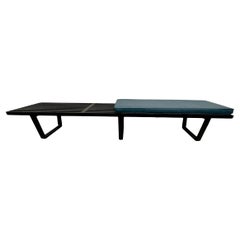 Vintage Mid Century George Nelson Long Slat Bench for Herman Miller with Cushion